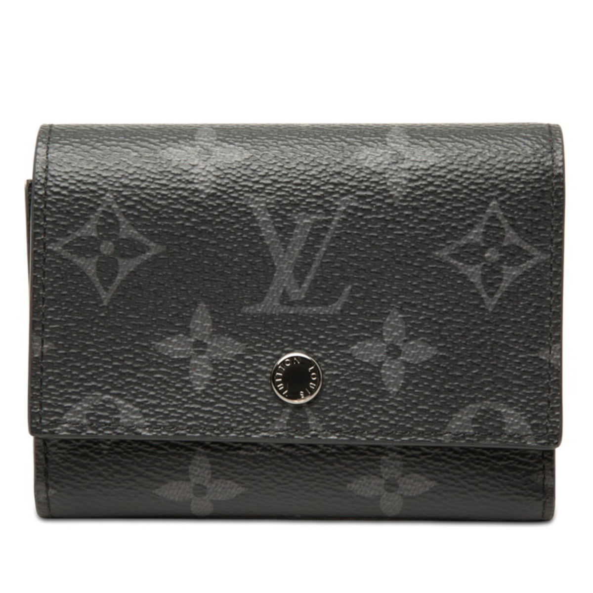 Louis Vuitton Black Gray Pvc Leather Wallet (Tri-Fold) (Pre-Owned)