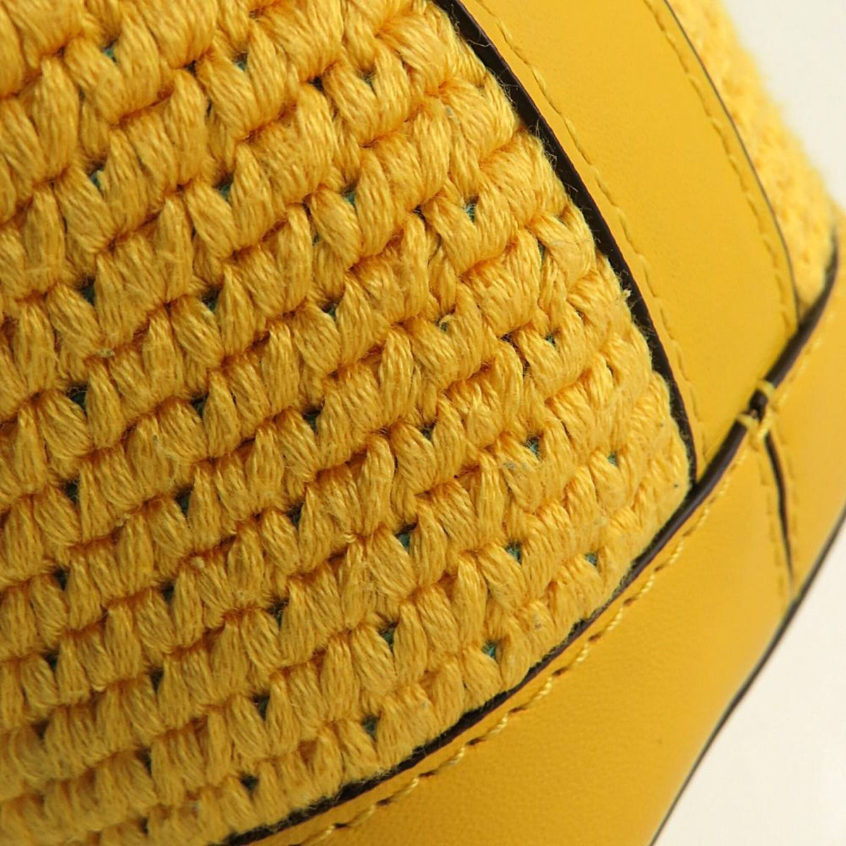 Fendi Blue Yellow Cotton Leather Shoulder Bag (Pre-Owned)