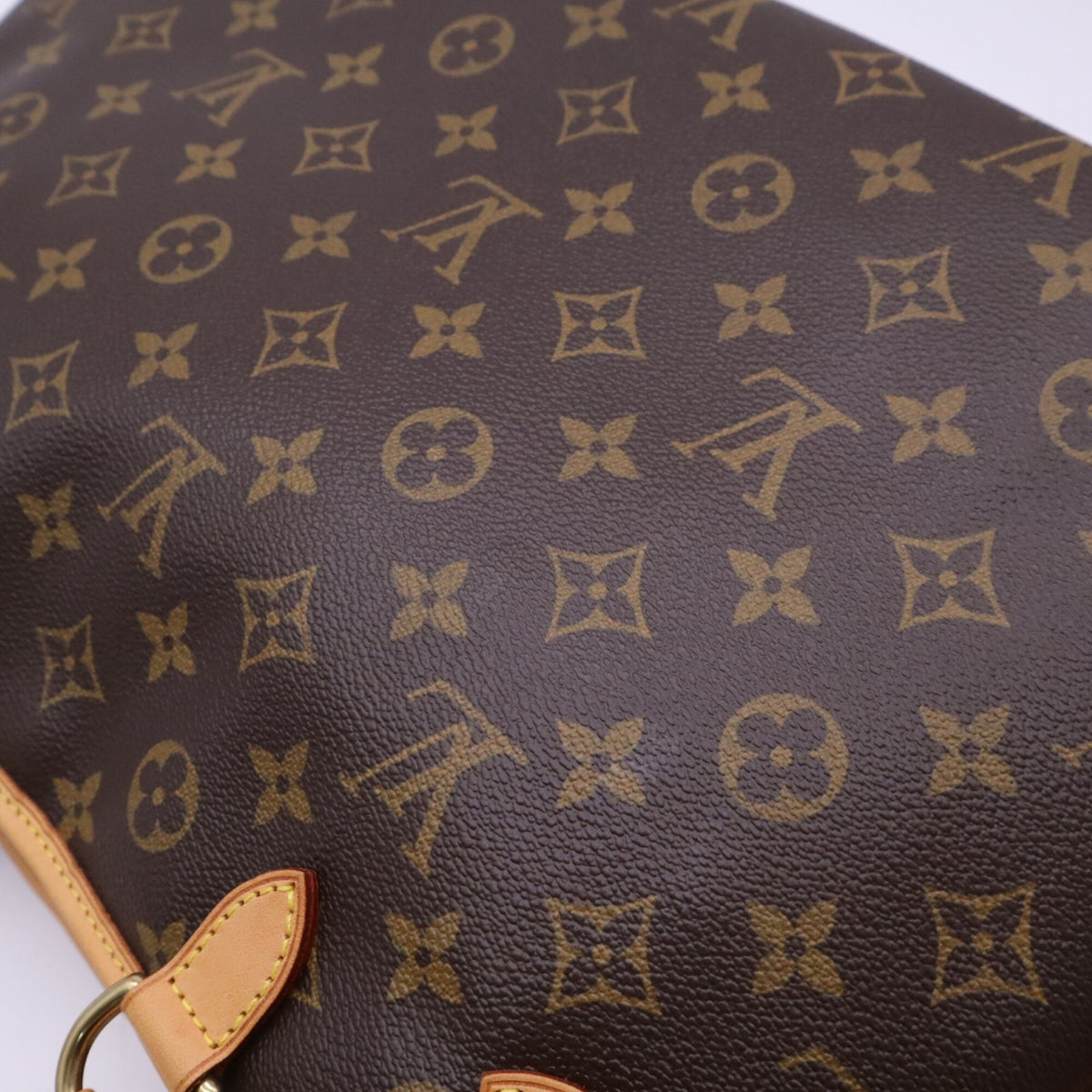 Louis Vuitton Monogram Beige Brown Coated Canvas Leather Handbag (Pre-Owned)
