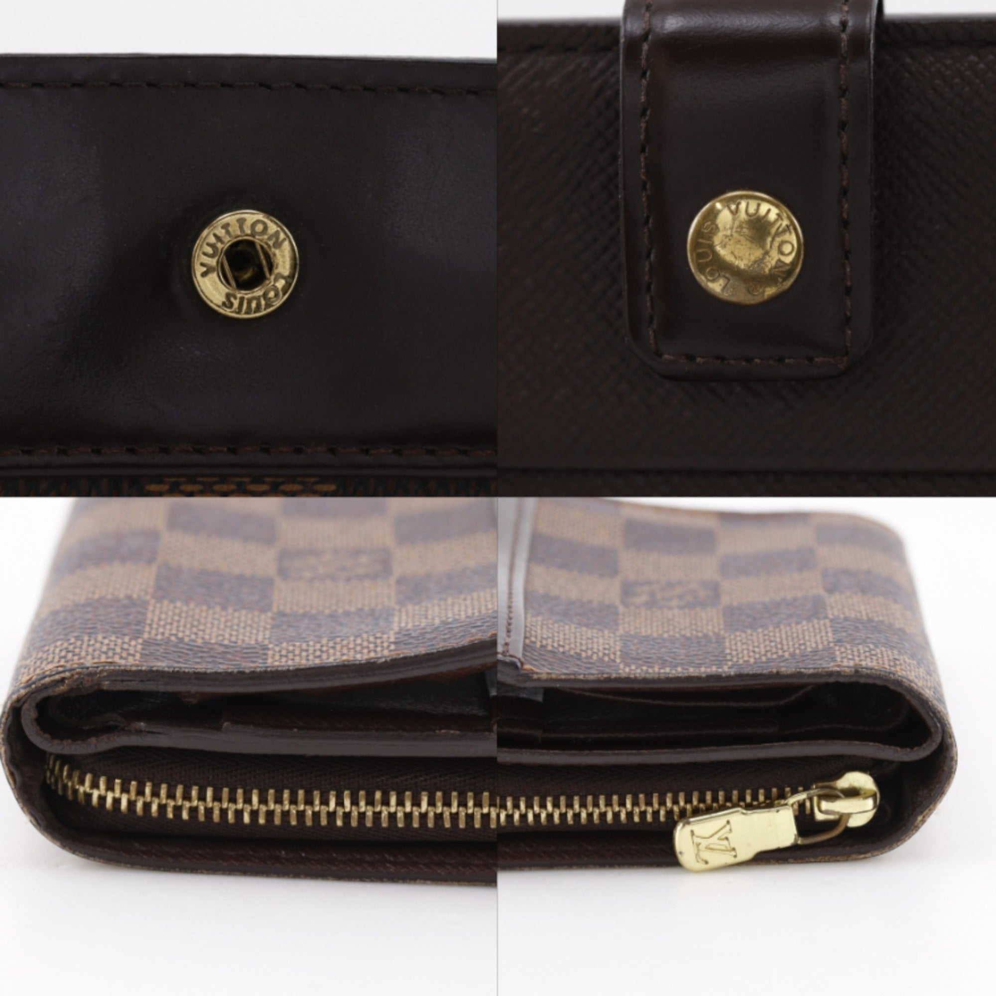 Louis Vuitton Brown Damier Canvas Wallet (Bi-Fold) (Pre-Owned)