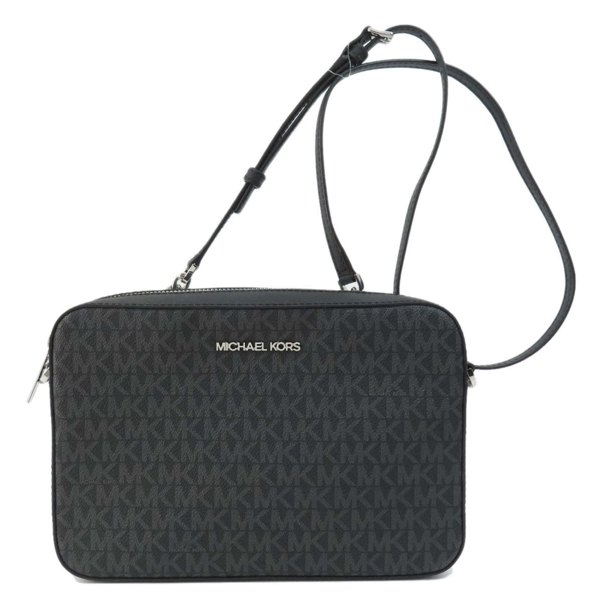 Michael Kors Gray Coated Canvas Shoulder Bag (Pre-Owned)