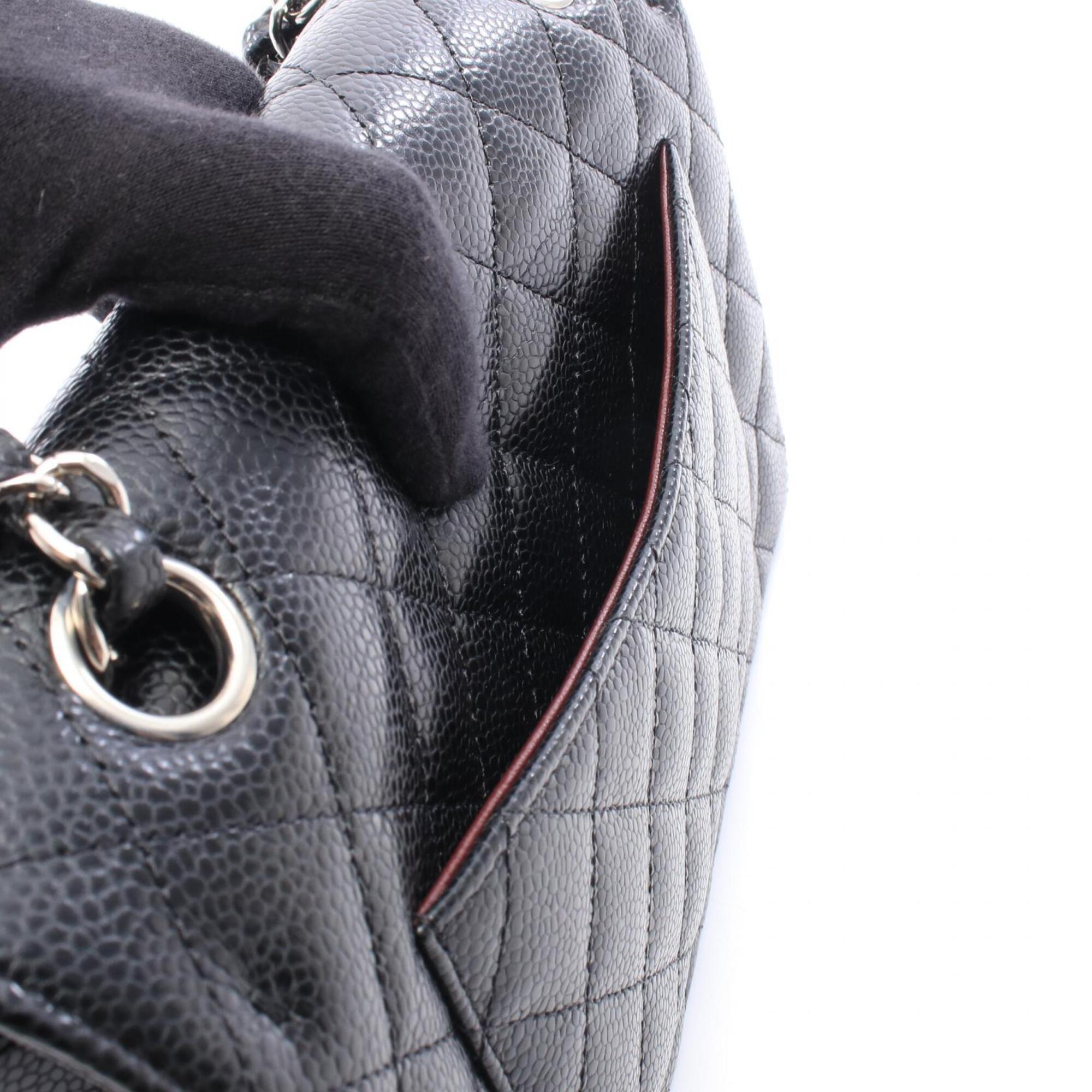 Chanel Black Grained Calfskin Handbag Shoulder Bag (Pre-Owned)