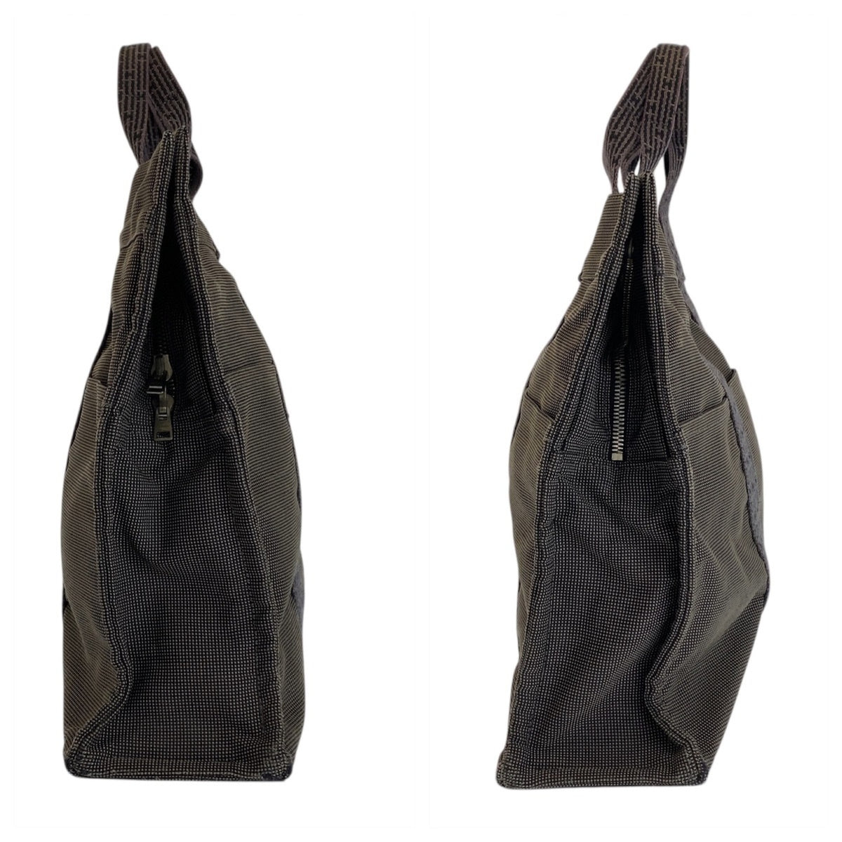 Hermes Gray Canvas Handbag Tote Bag (Pre-Owned)