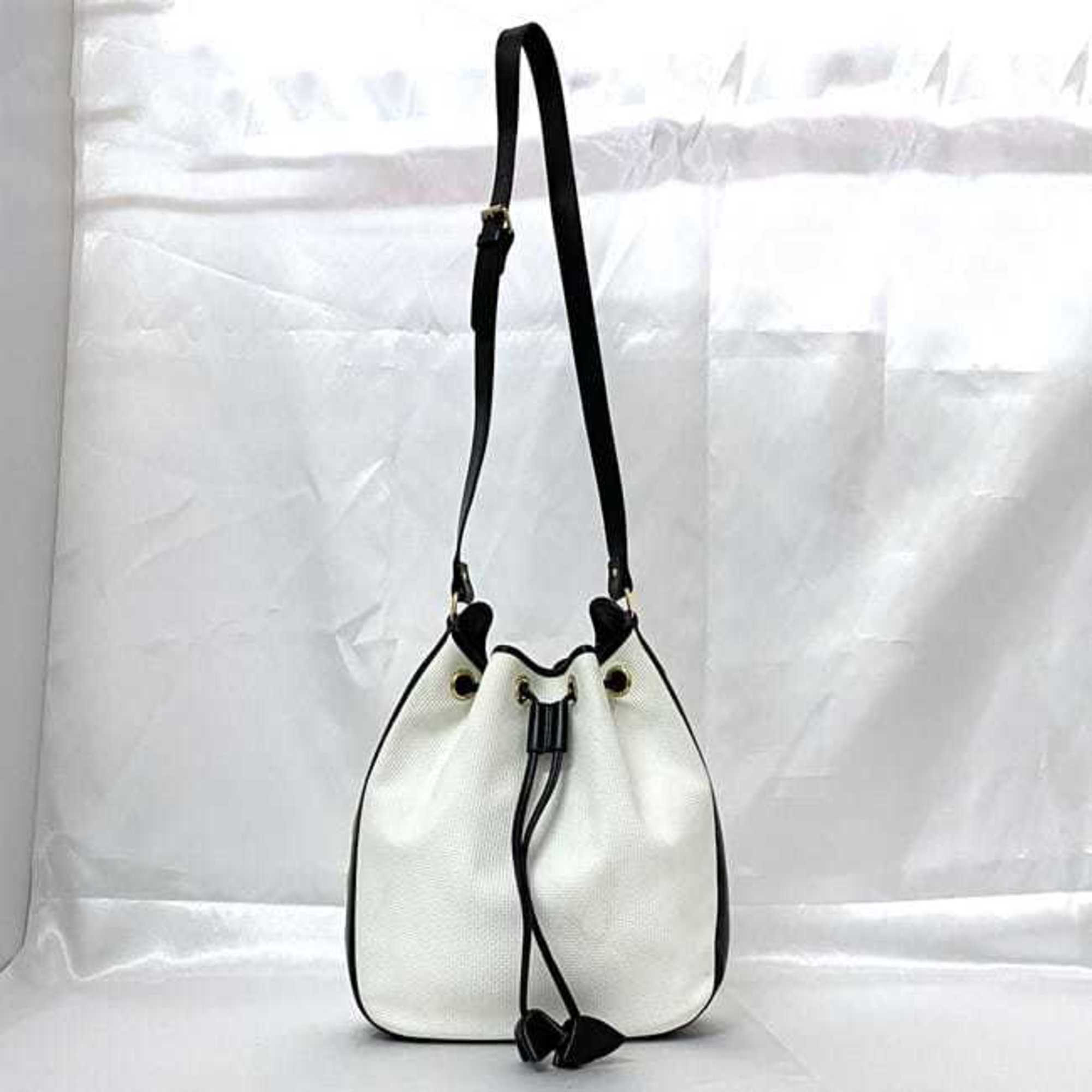 Yves Saint Laurent Navy White Pvc Leather Shoulder Bag (Pre-Owned)