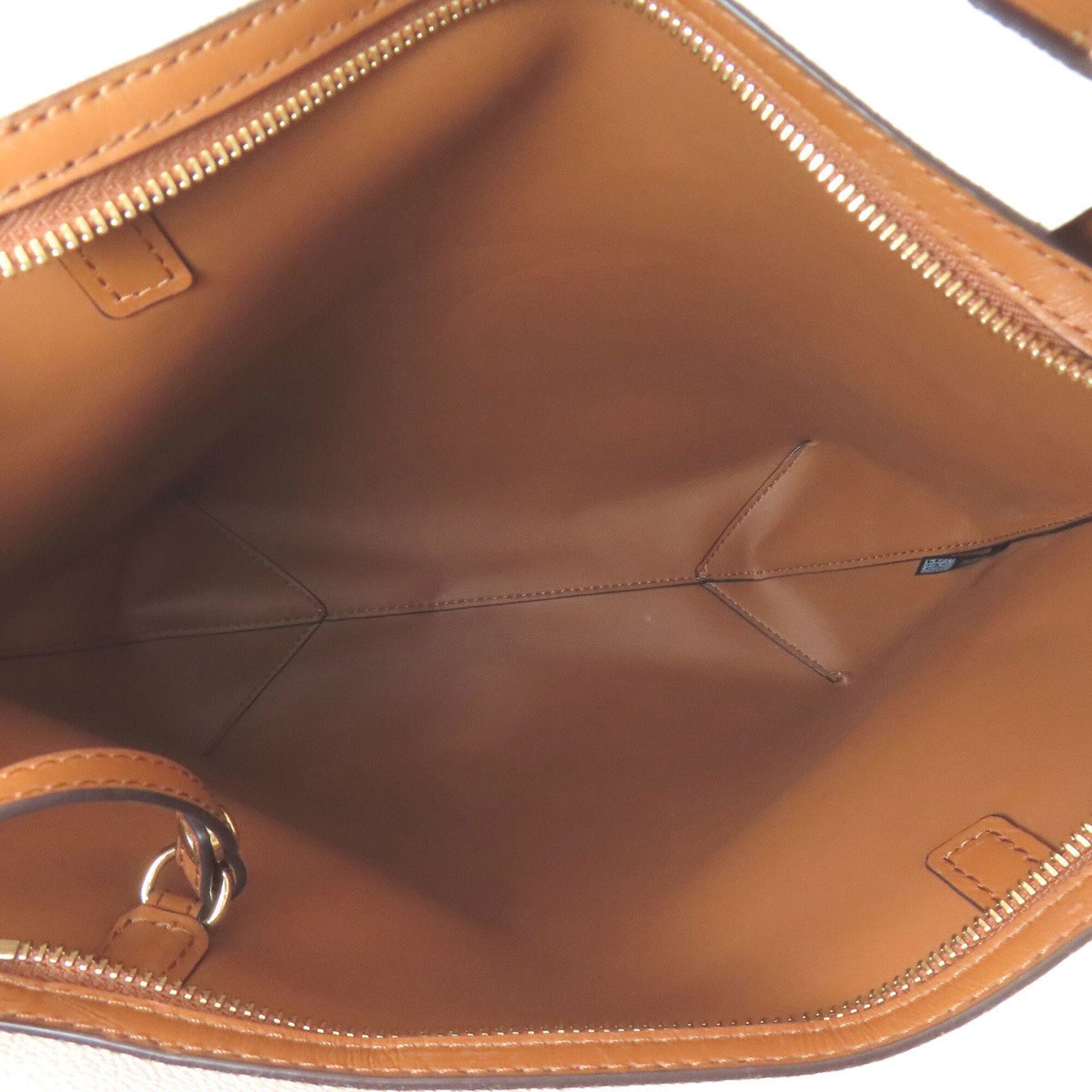 Michael Kors Brown Cream Pvc Tote Bag (Pre-Owned)