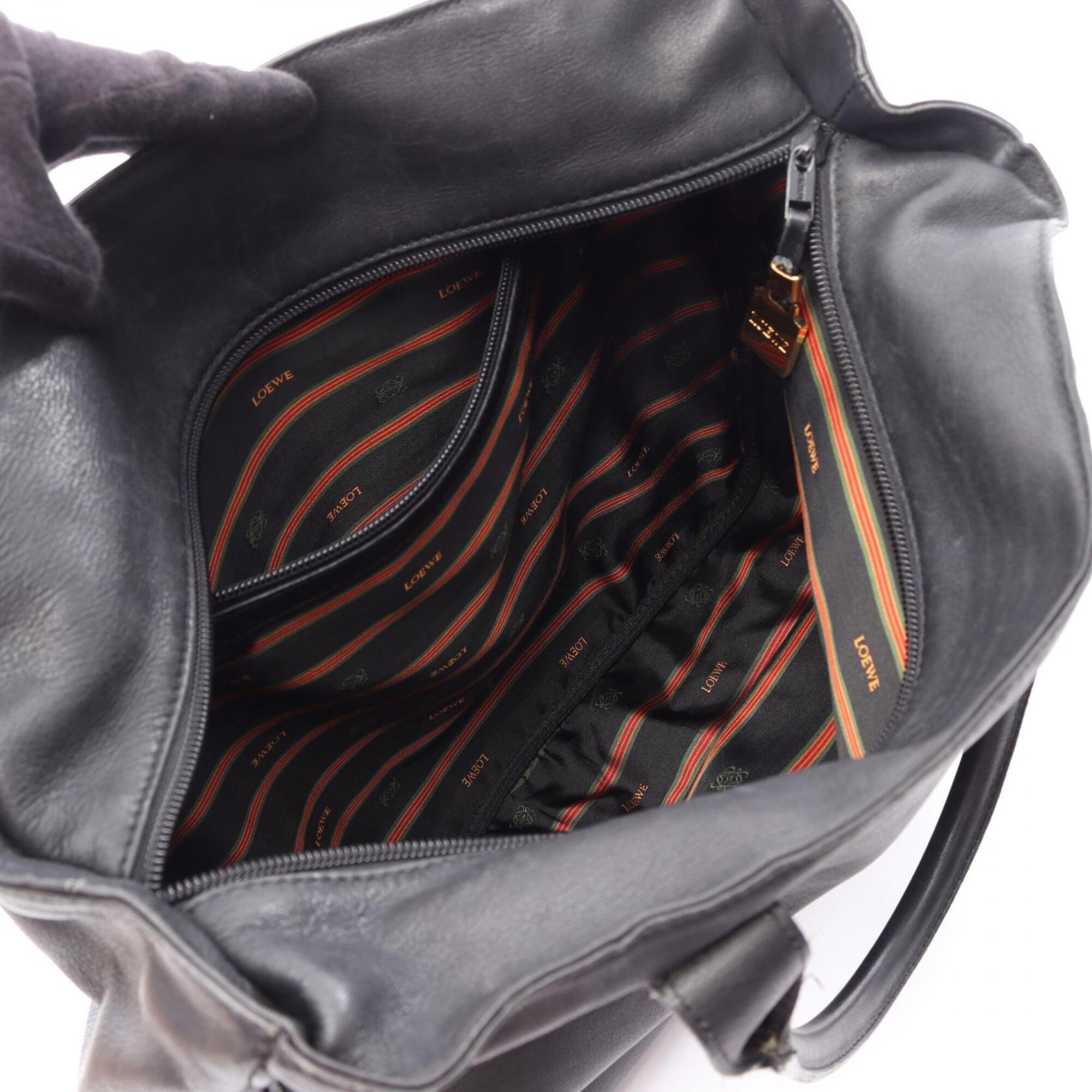 Loewe Black Leather Handbag Tote Bag (Pre-Owned)