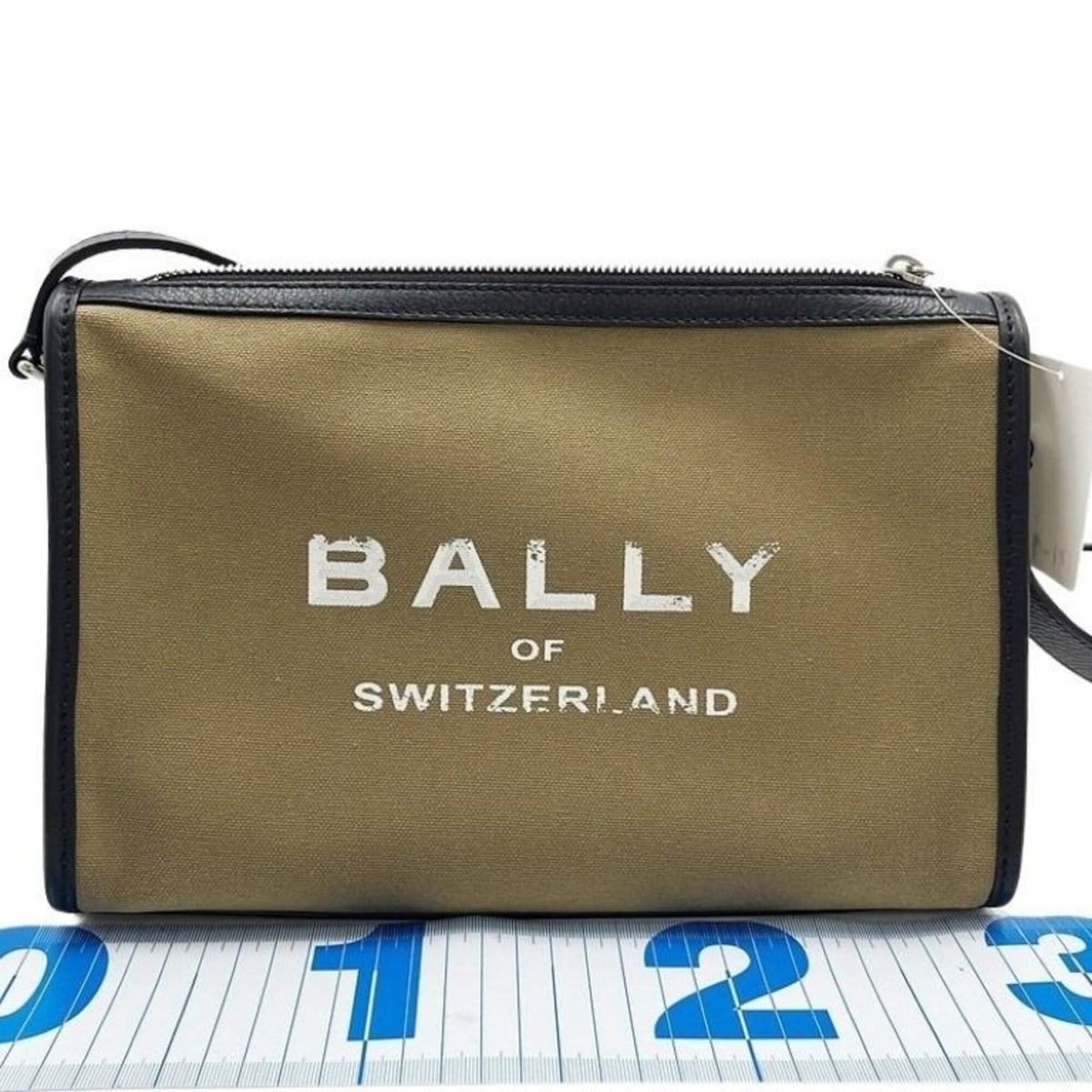 Bally Black Khaki Canvas Handbag Shoulder Bag (Pre-Owned)