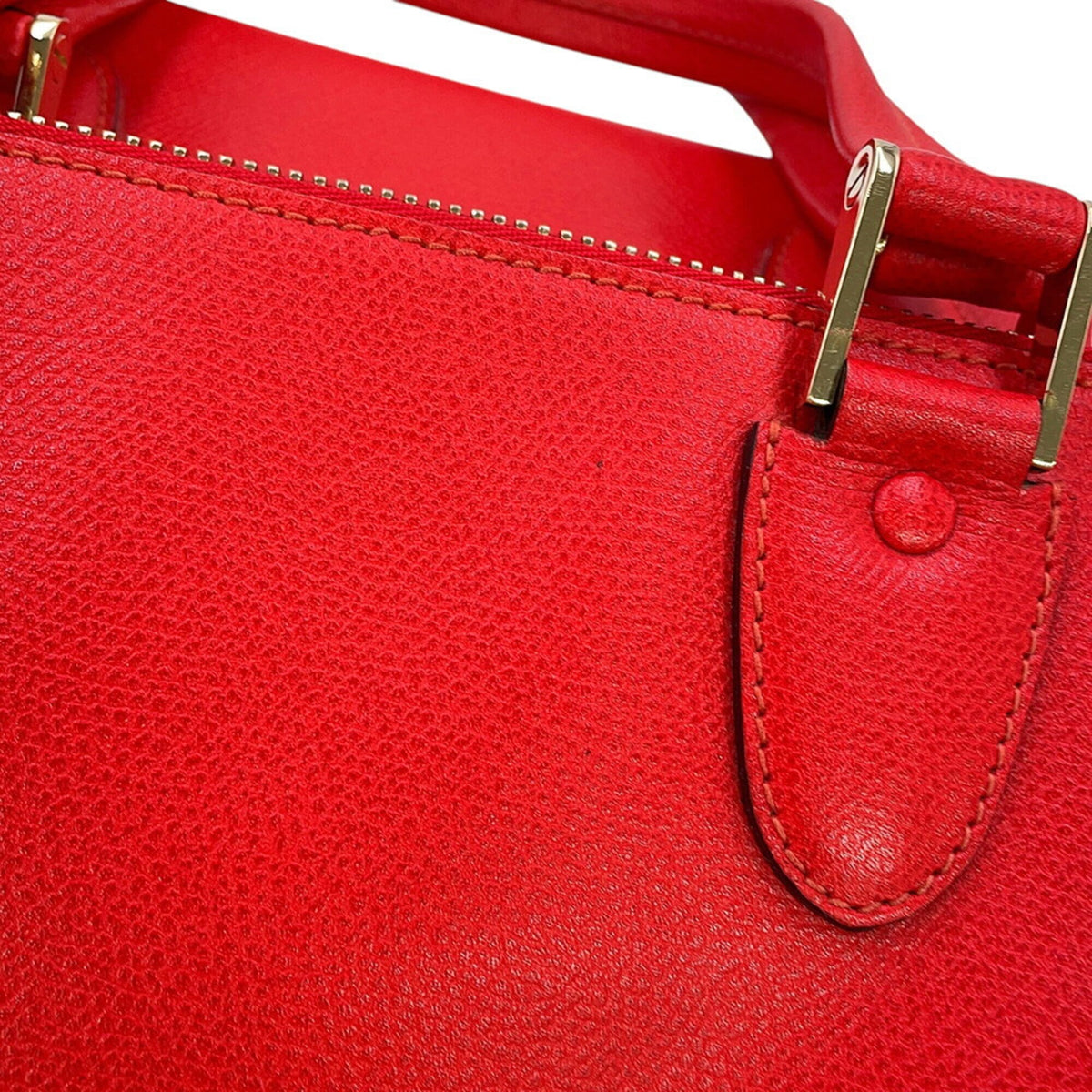 Valextra Red Color Leather Handbag (Pre-Owned)