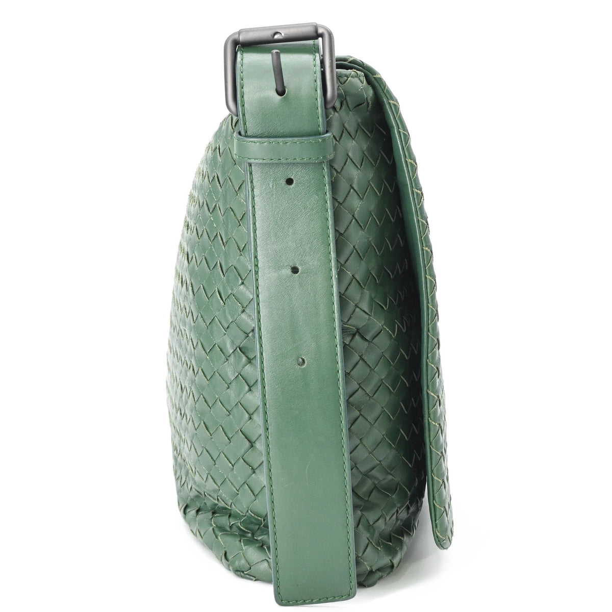 Bottega Veneta Intrecciato Green Intrecciato Shoulder Bag (Pre-Owned)