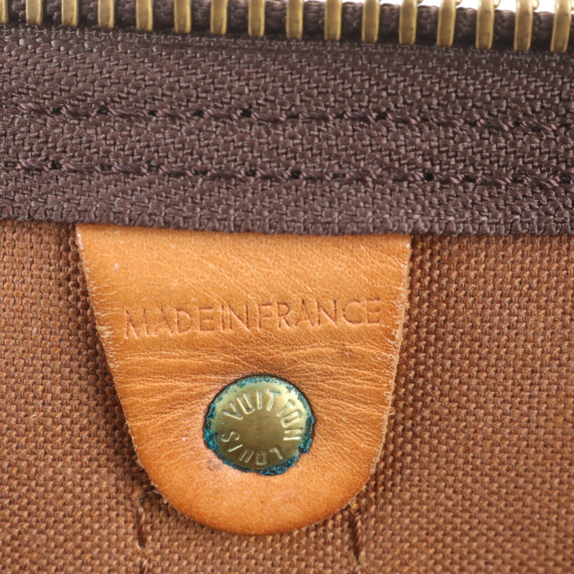 Louis Vuitton Brown Leather Coated Canvas Boston Bag Tote Bag (Pre-Owned)