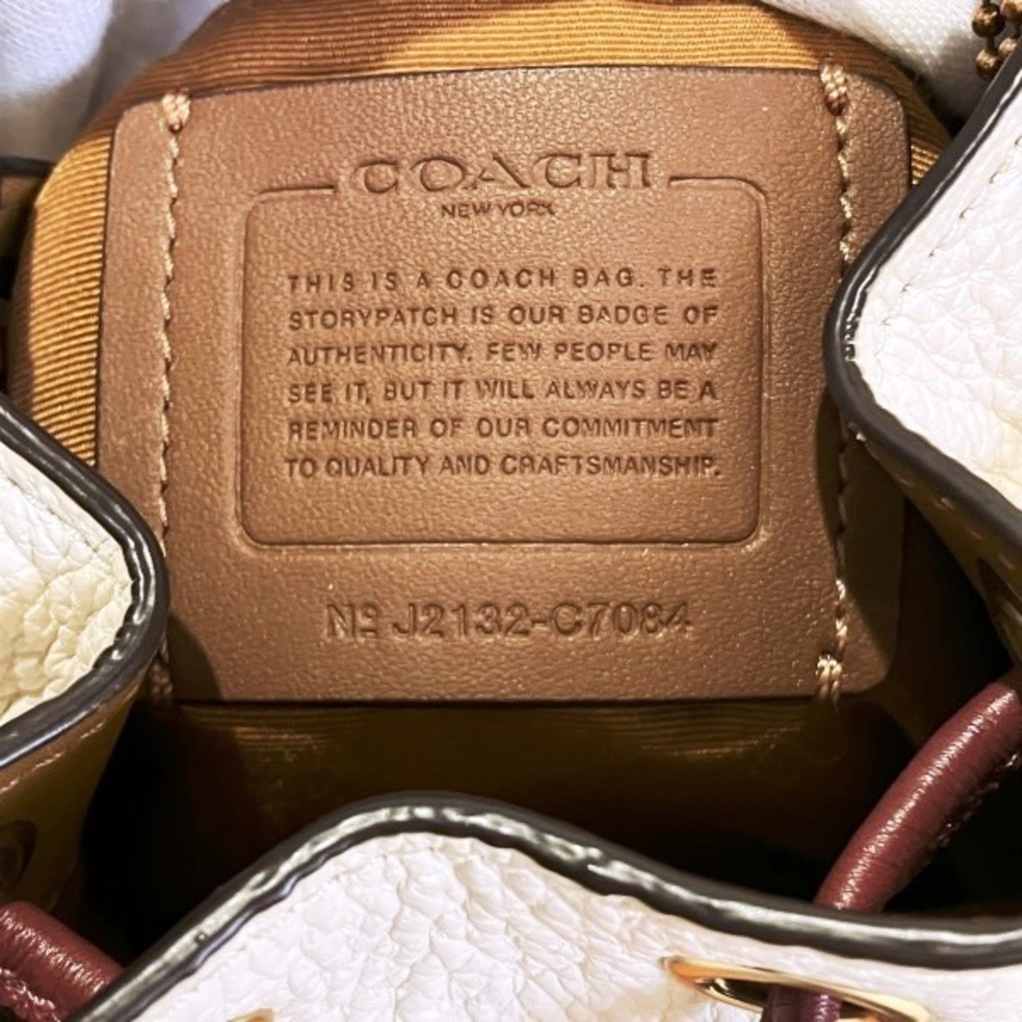 Coach Off-White Signature Line Handbag Shoulder Bag (Pre-Owned)