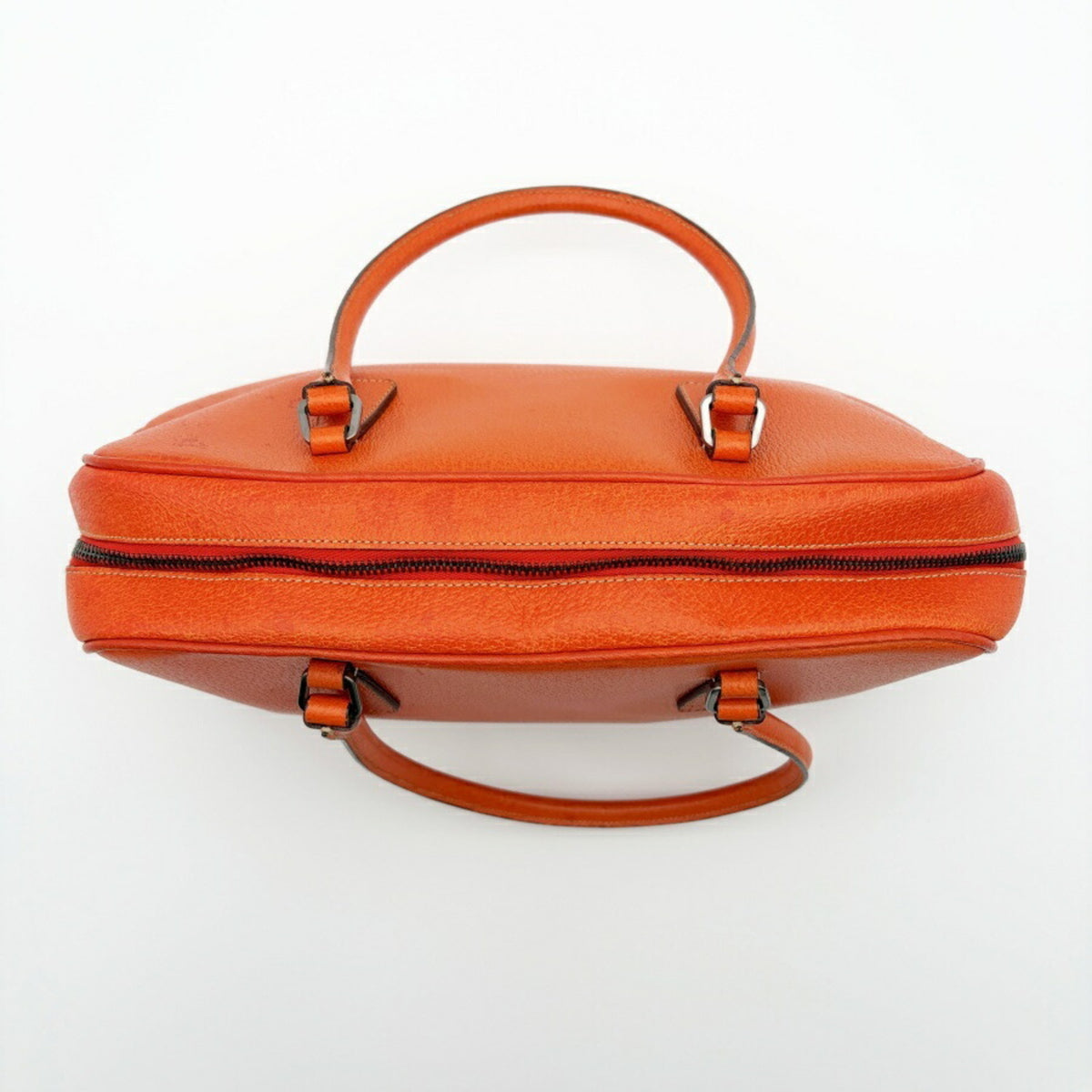 Prada Orange Leather Boston Bag (Pre-Owned)