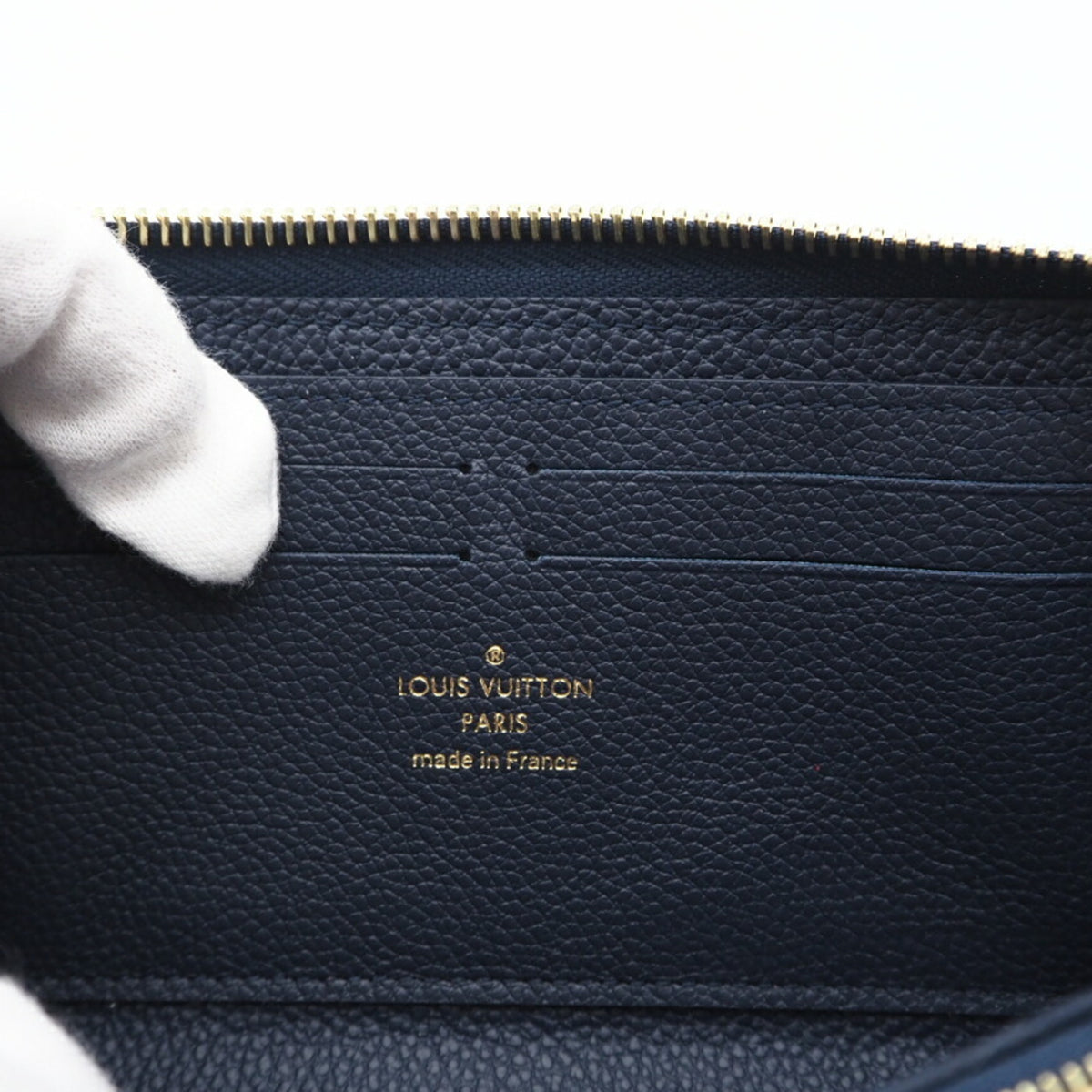 Louis Vuitton Empreinte Bicolor Navy Leather Long Wallet (Bi-Fold) (Pre-Owned)