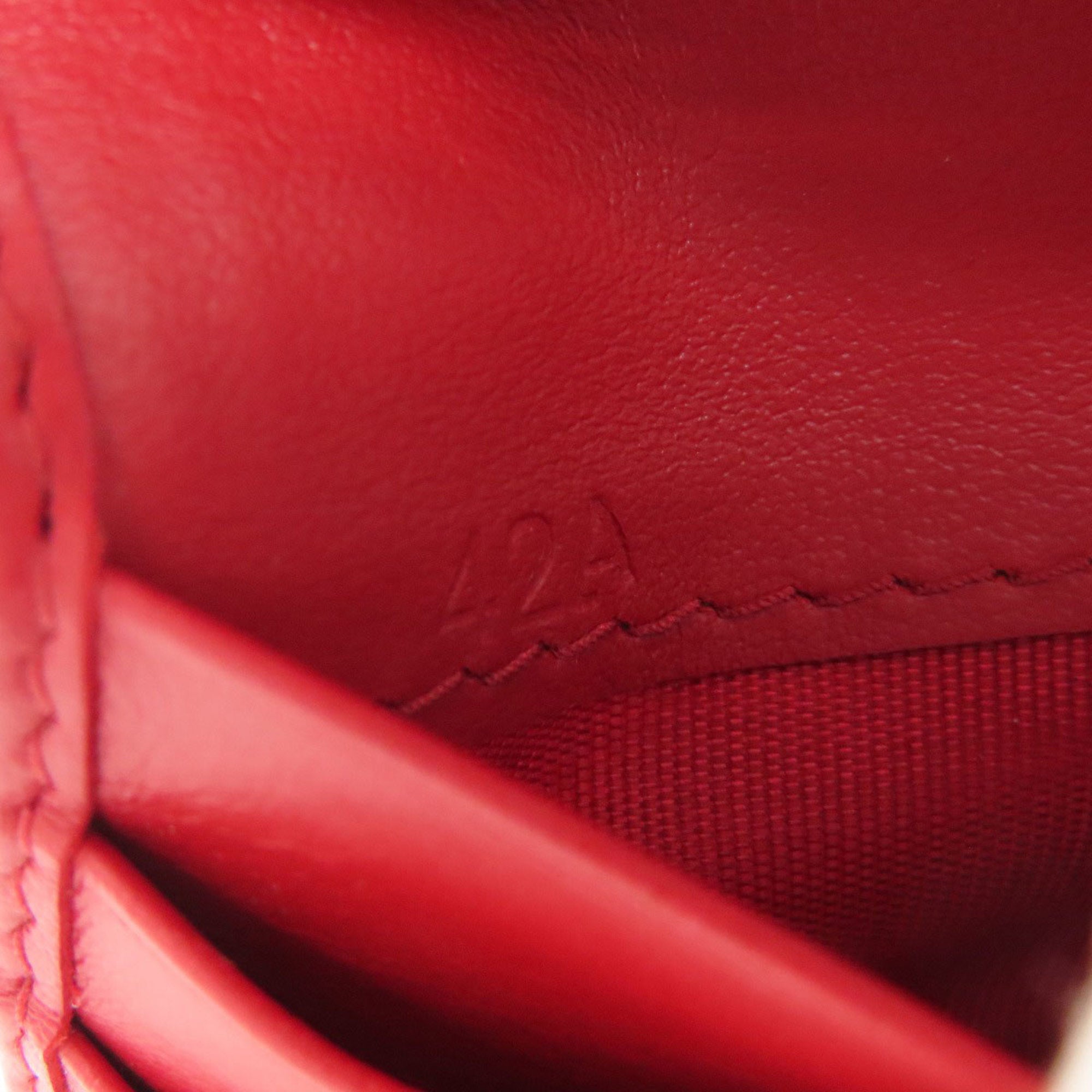 Prada Black Red Color Leather Wallet (Bi-Fold) (Pre-Owned)