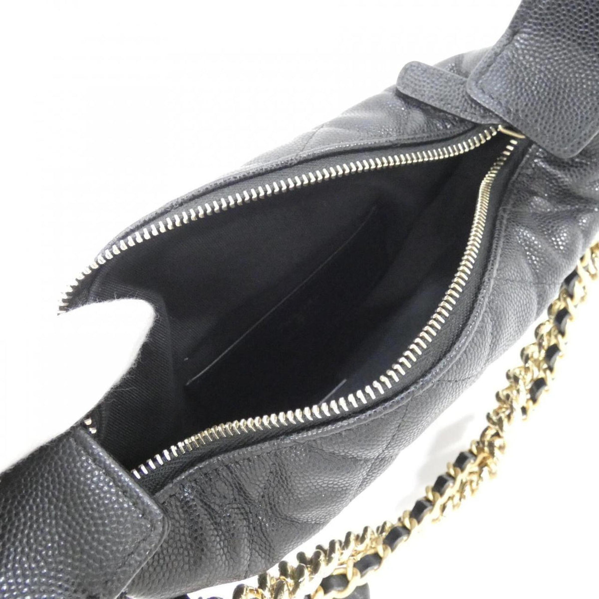 Chanel Black Grained Calfskin Handbag Pouch (Pre-Owned)
