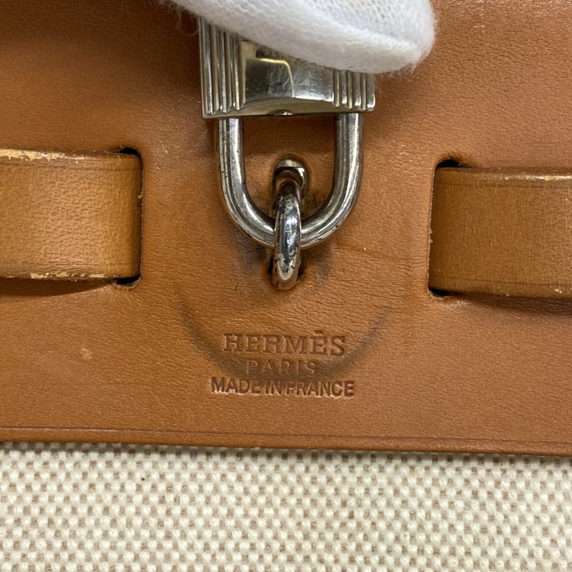 Hermes Natural Toile H Handbag (Pre-Owned)
