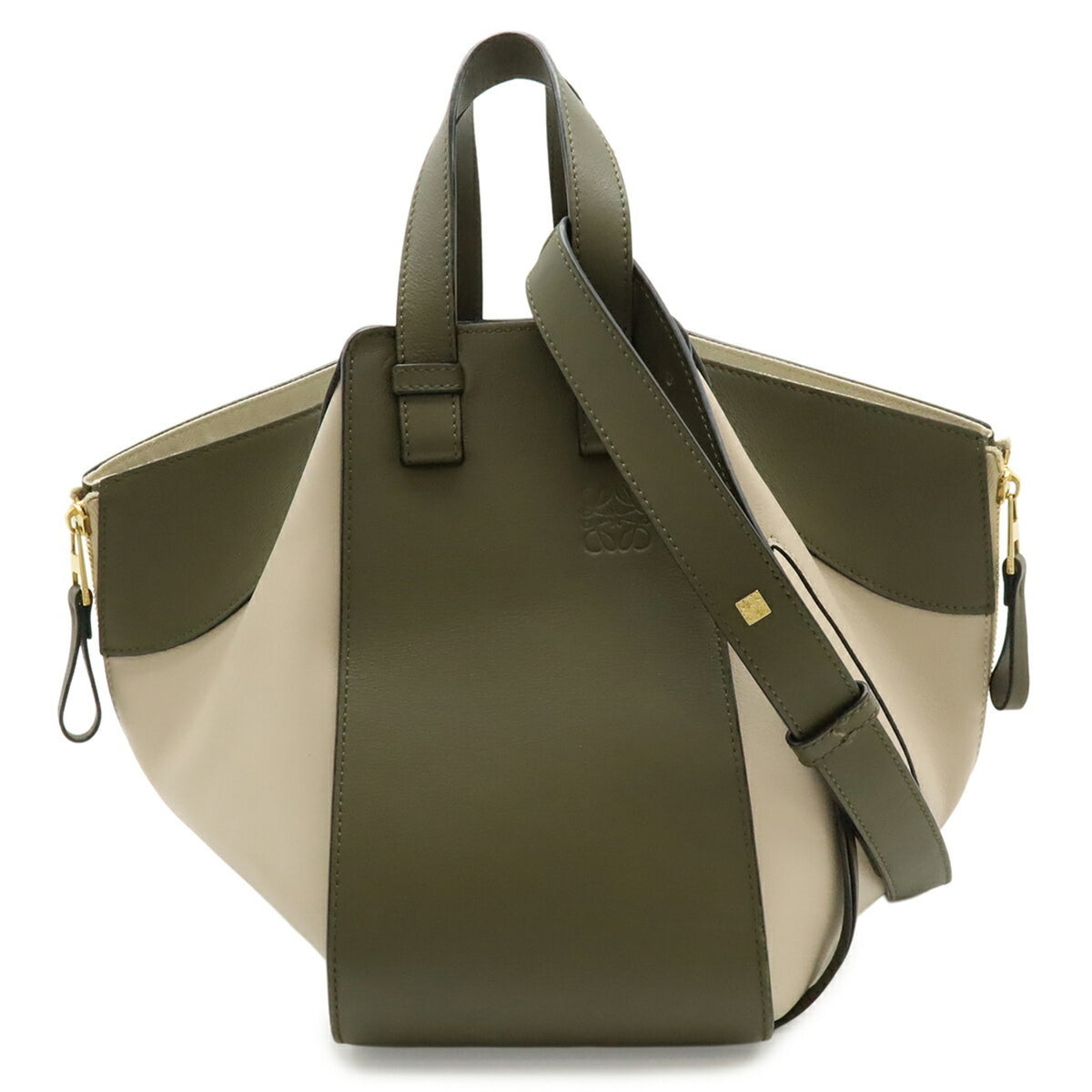 Loewe Beige Khaki White Leather Handbag Shoulder Bag (Pre-Owned)