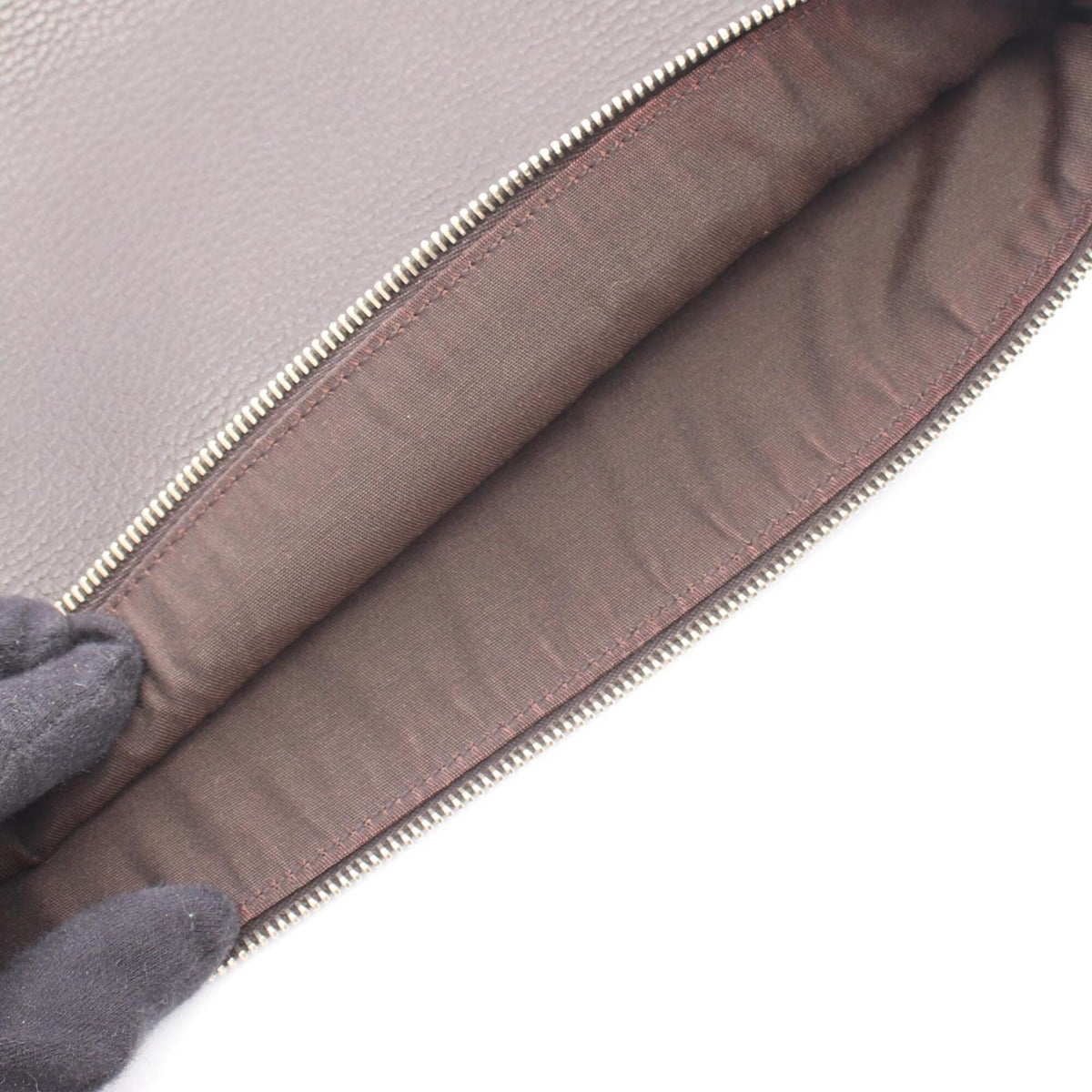 Gucci Brown Leather Clutch Bag (Pre-Owned)