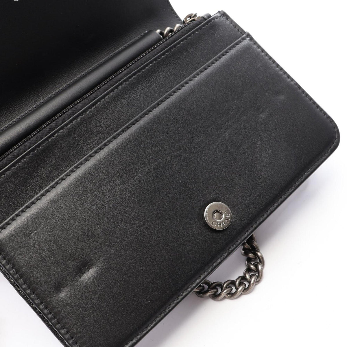 Chanel Black Grained Calfskin Handbag Shoulder Bag (Pre-Owned)