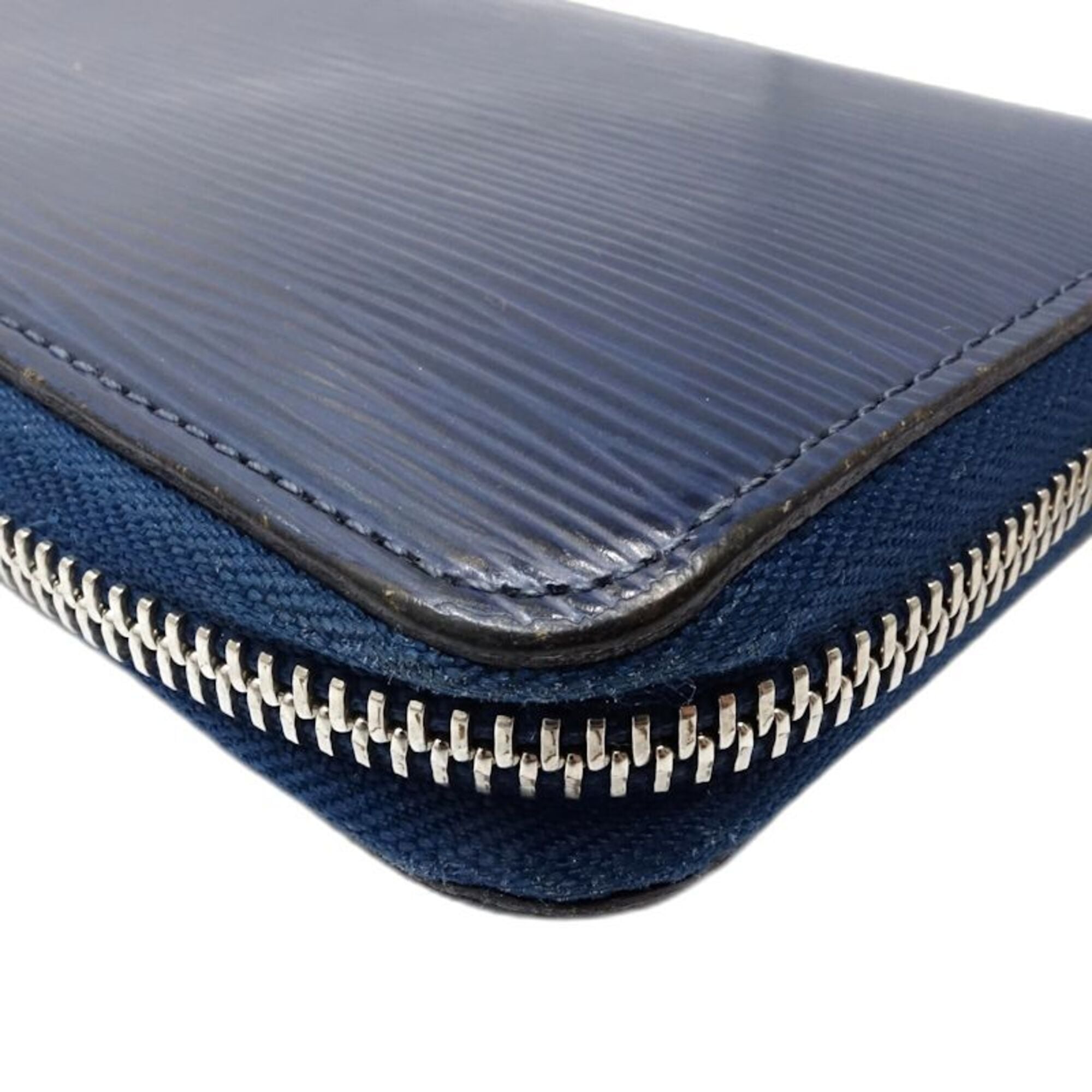 Louis Vuitton Blue Indigo Leather Long Wallet (Bi-Fold) (Pre-Owned)