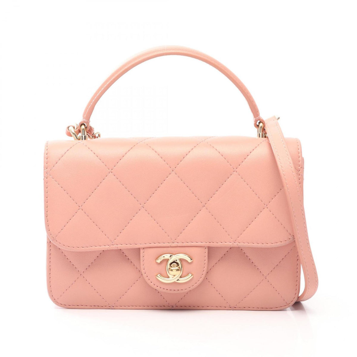 Chanel Pink Leather Handbag Shoulder Bag (Pre-Owned)