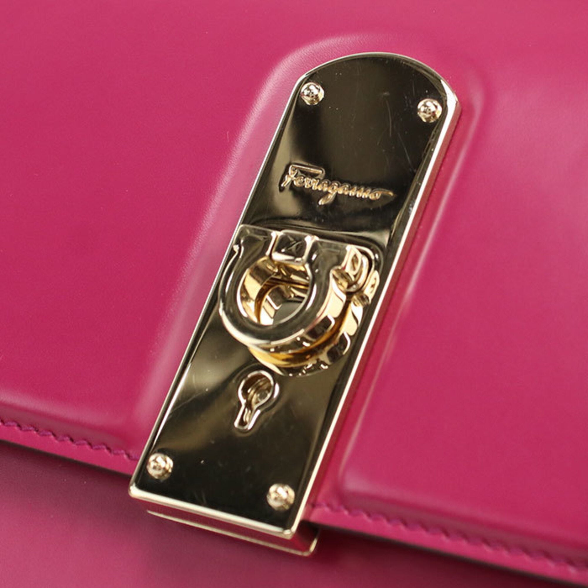 Salvatore Ferragamo Pink Leather Handbag (Pre-Owned)