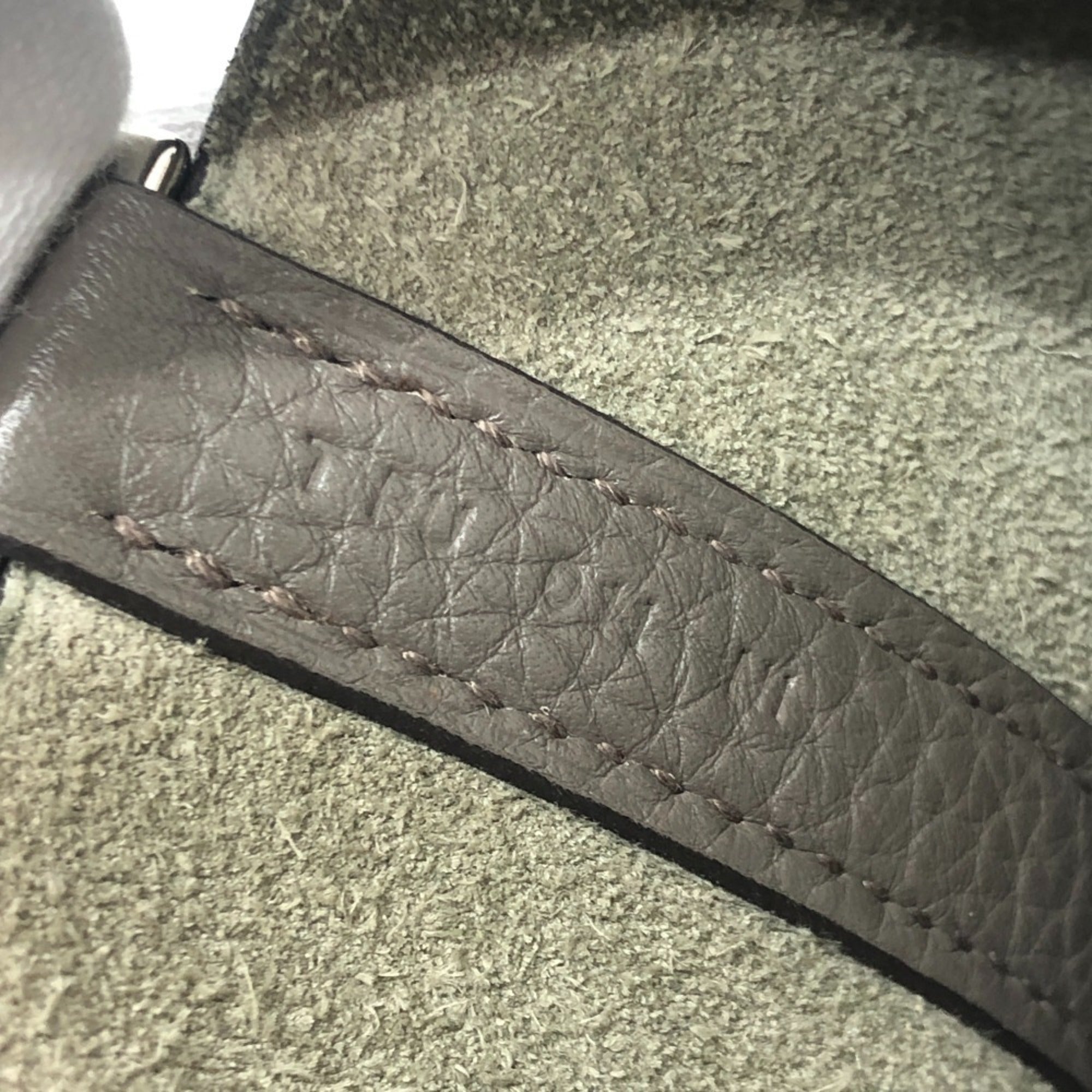 Hermes Picotin Gray Taurillon Clemence Leather Handbag (Pre-Owned)