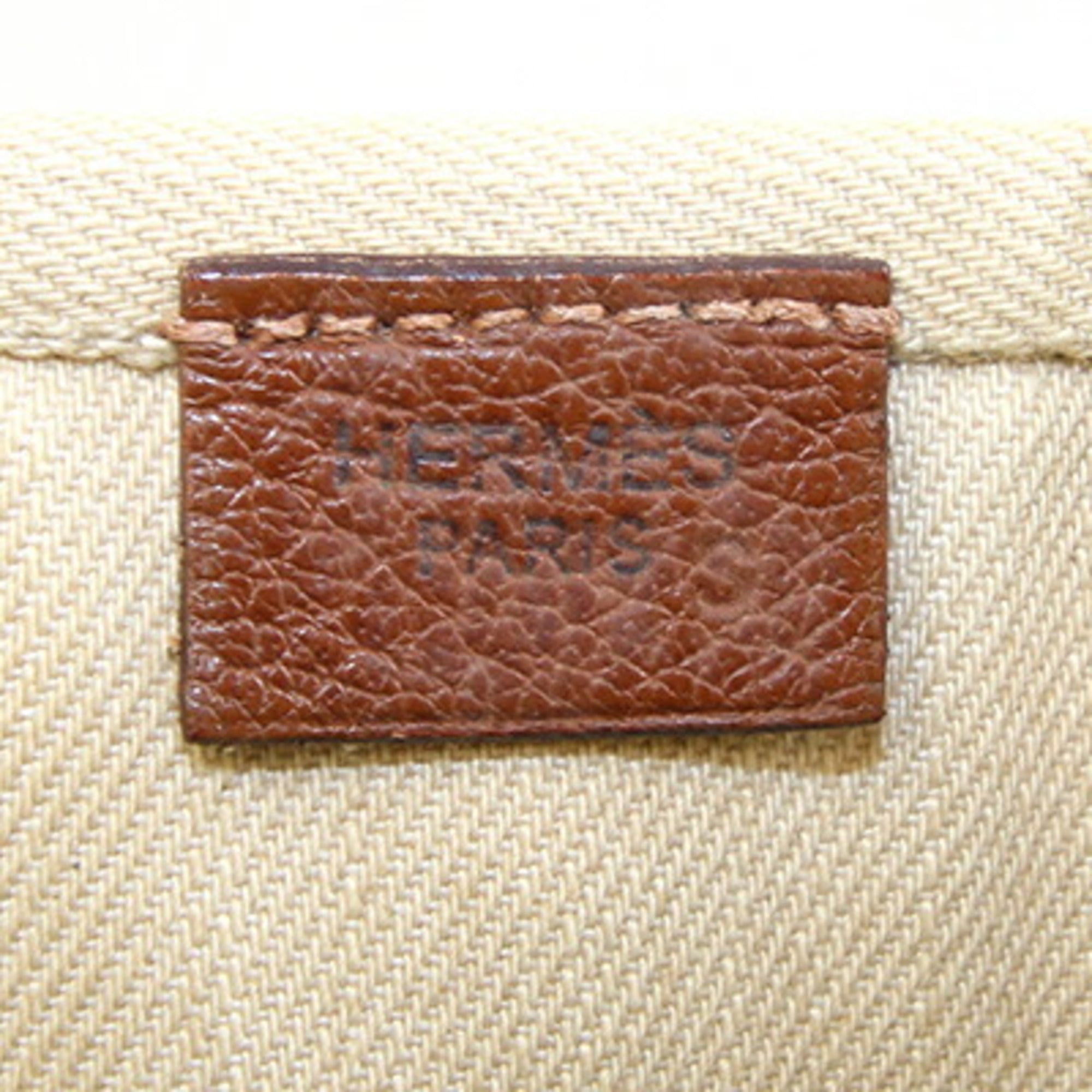 Hermes Beige Brown Canvas Tote Bag (Pre-Owned)