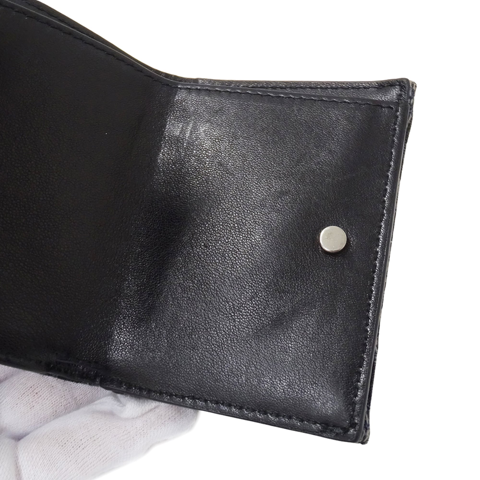 Christian Dior Navy Jacquard Wallet (Tri-Fold) (Pre-Owned)