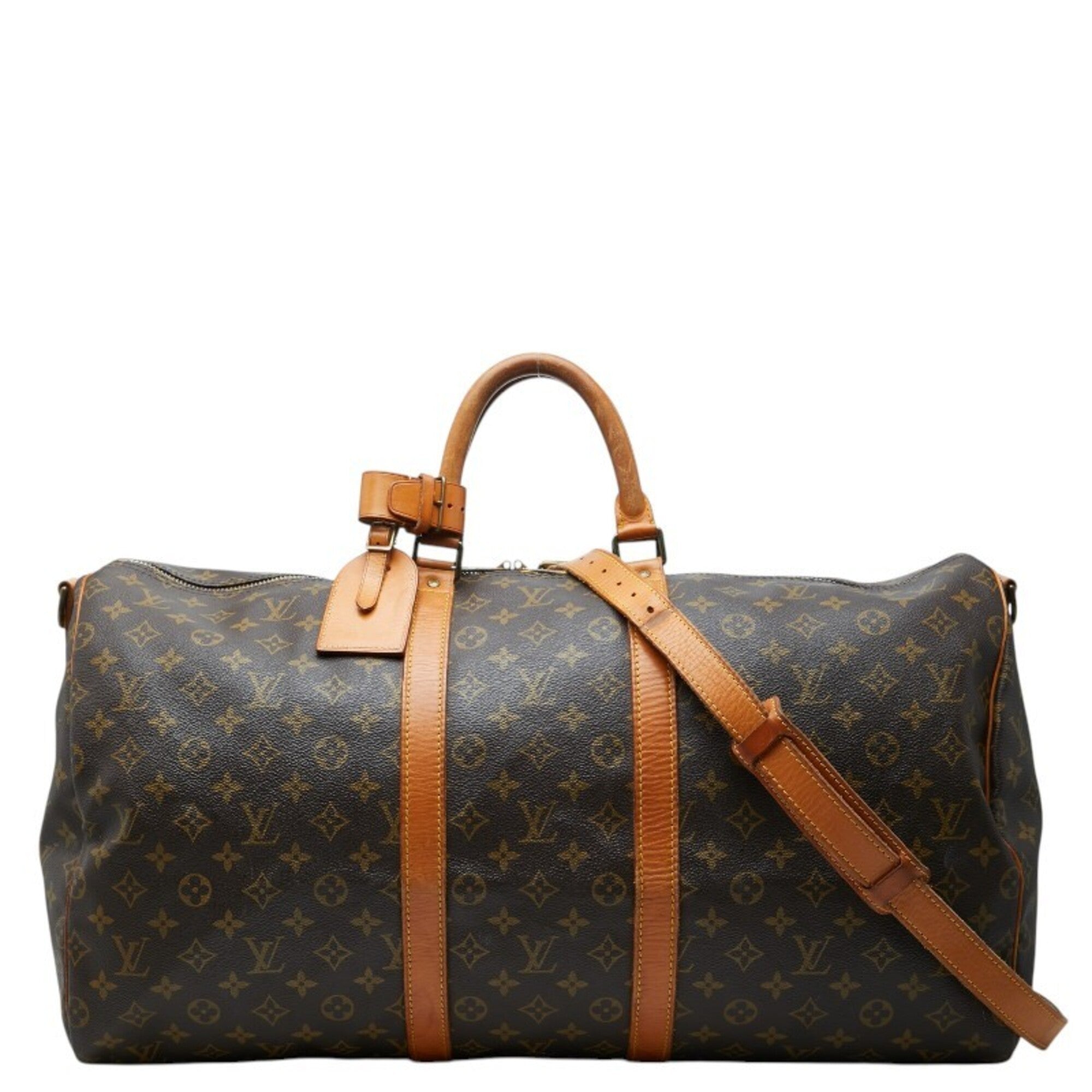 Louis Vuitton Brown Pvc Leather Boston Bag Shoulder Bag (Pre-Owned)