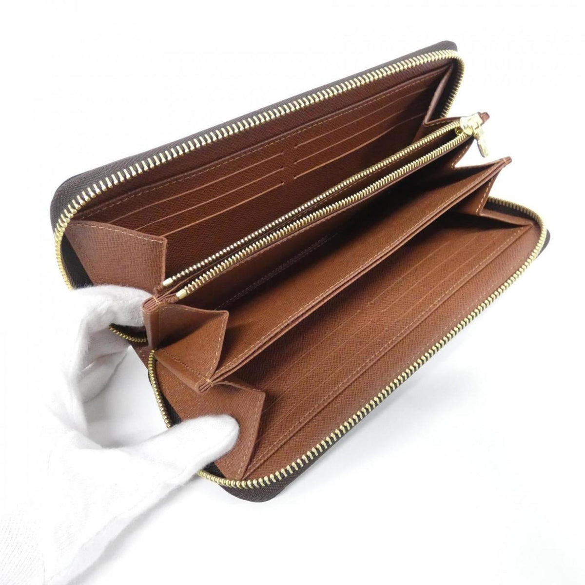 Louis Vuitton Marron Coated Canvas Long Wallet (Bi-Fold) (Pre-Owned)