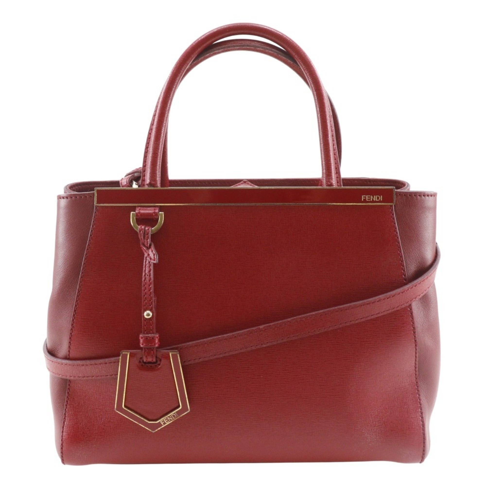 Fendi Red Color Leather Handbag (Pre-Owned)