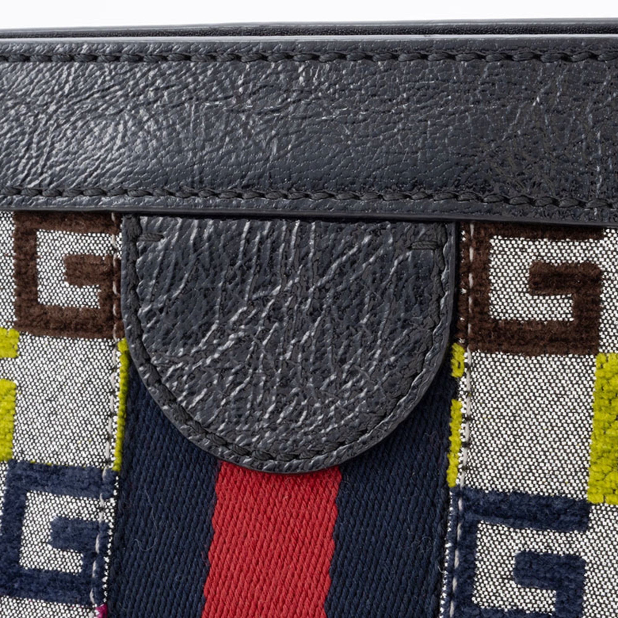 Gucci Multi-Color Canvas Leather Shoulder Bag (Pre-Owned)
