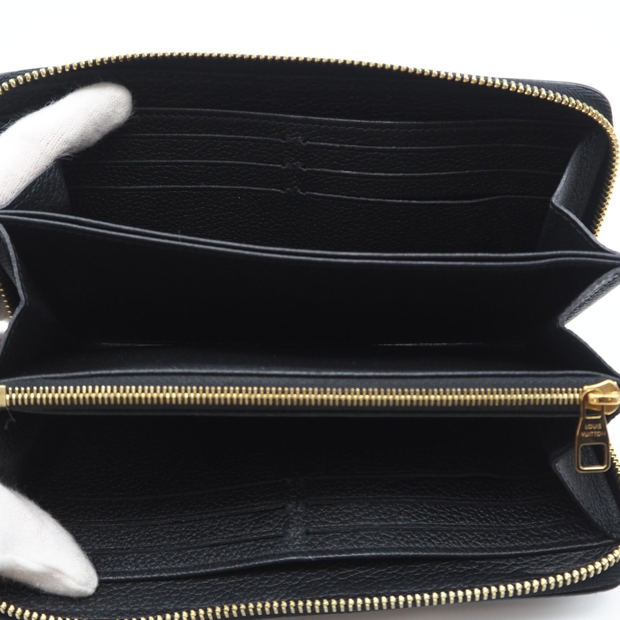 Louis Vuitton Monogram Empreinte Beige Black Long Wallet (Bi-Fold) (Pre-Owned)