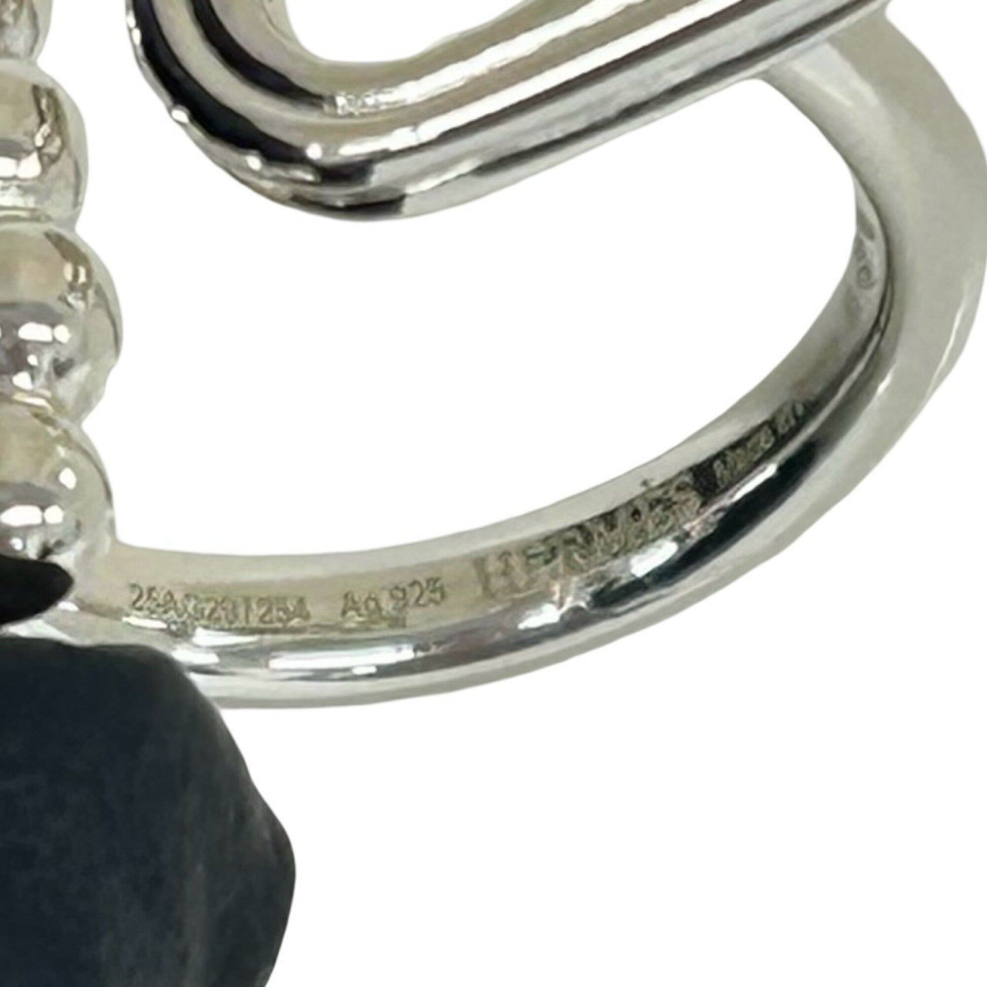 Hermes Silver Silver 925 Band Ring (Pre-Owned)