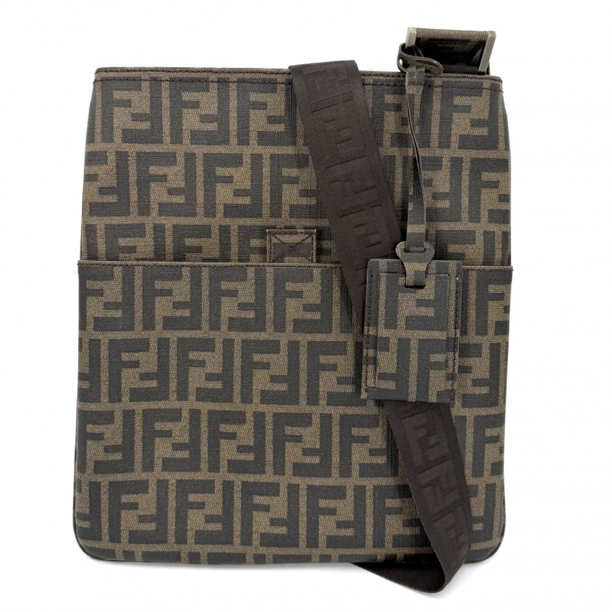 Fendi Brown Coated Canvas Shoulder Bag (Pre-Owned)