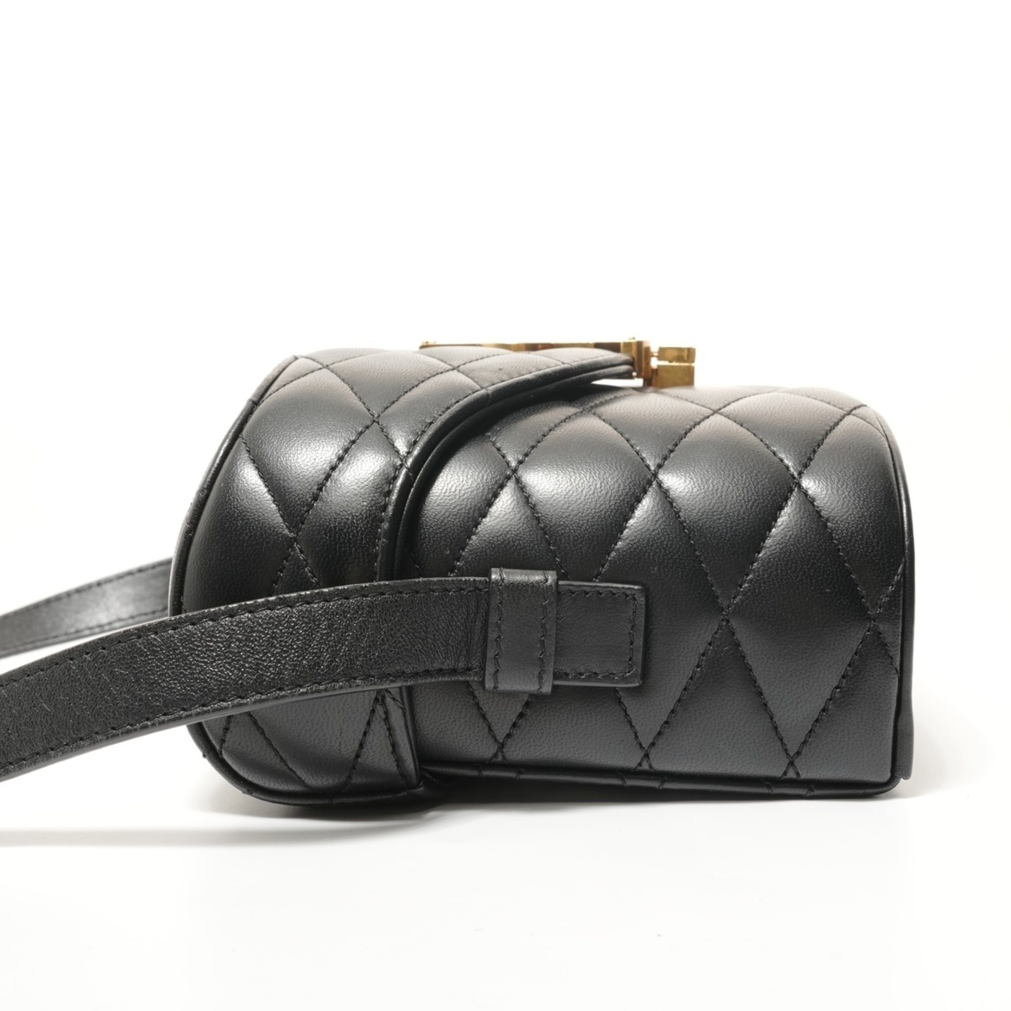 Yves Saint Laurent Cassandre Black Quilting Shoulder Bag (Pre-Owned)