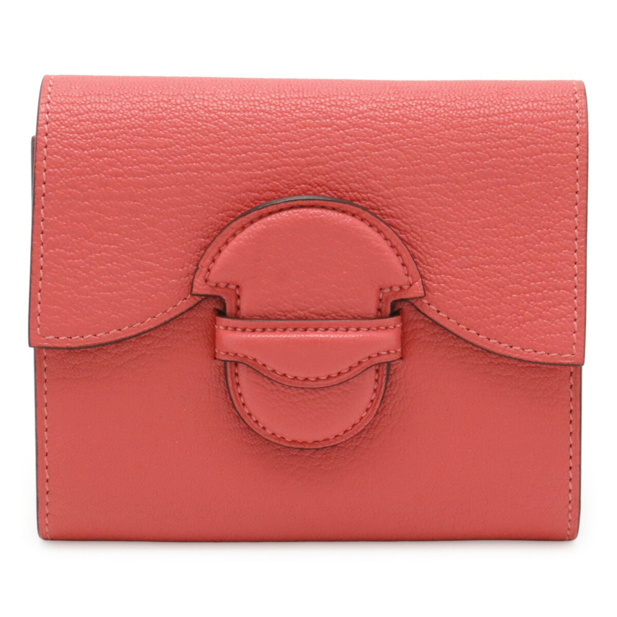Hermes Rose Azalee Chevre Leather Wallet (Bi-Fold) (Pre-Owned)