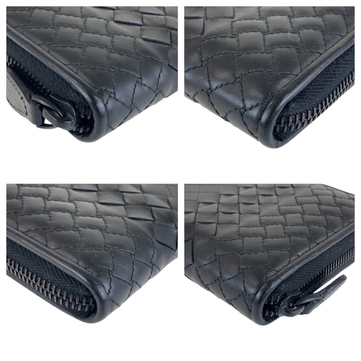 Bottega Veneta Black Leather Long Wallet (Bi-Fold) (Pre-Owned)
