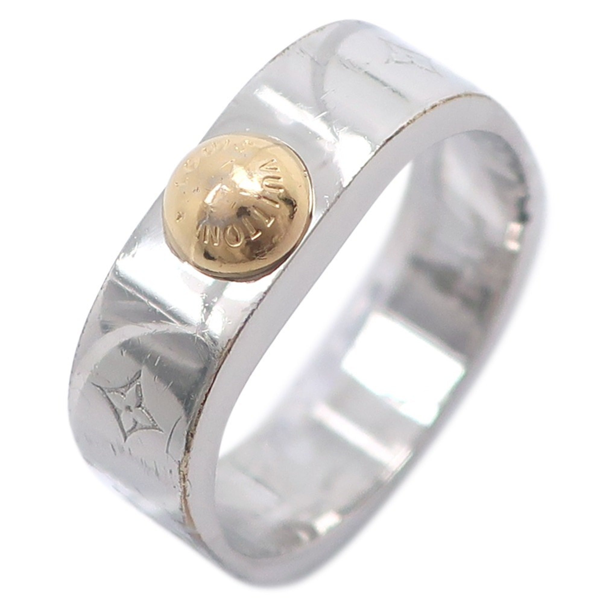 Louis Vuitton Silver Metal Band Ring (Pre-Owned)