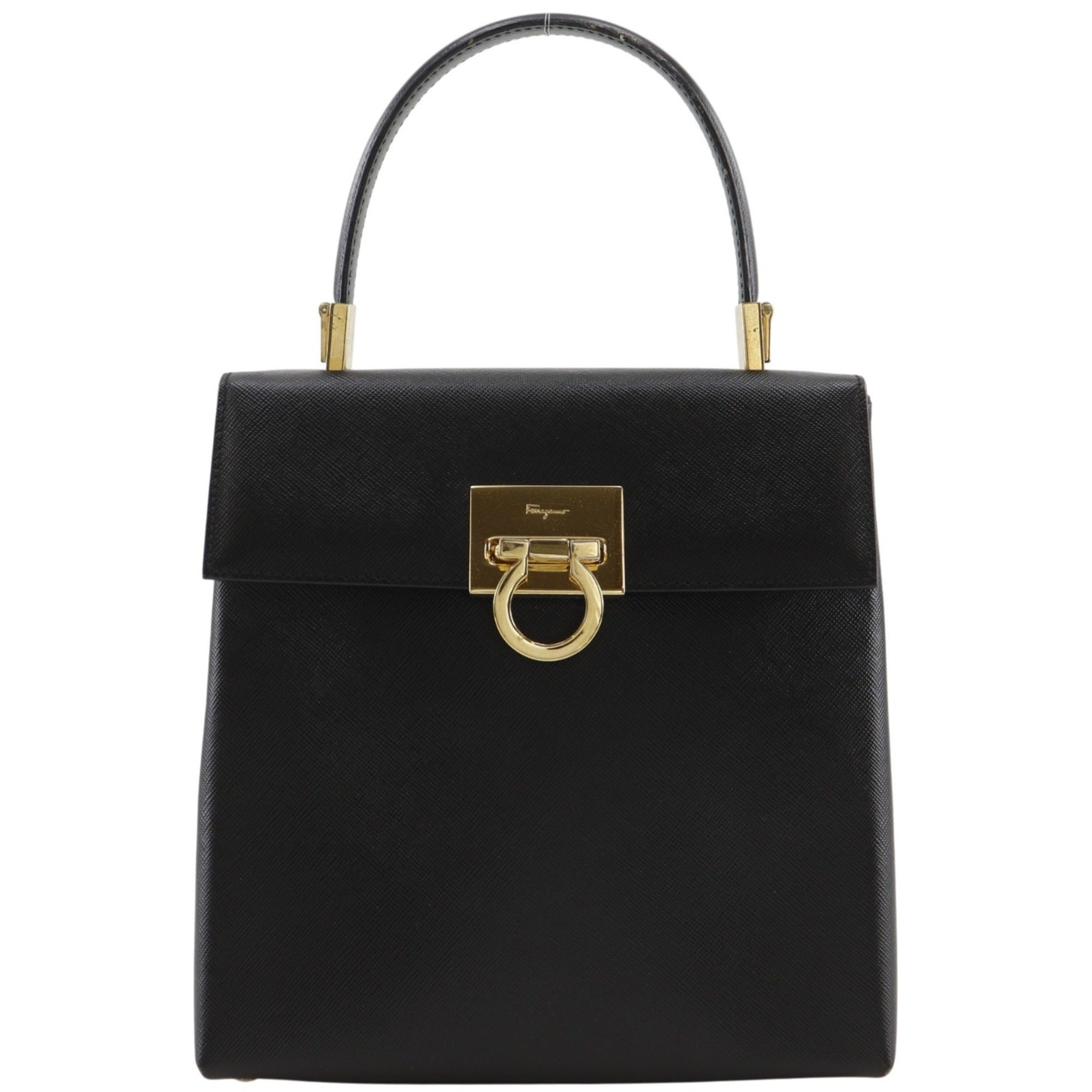 Salvatore Ferragamo Black Leather Handbag (Pre-Owned)