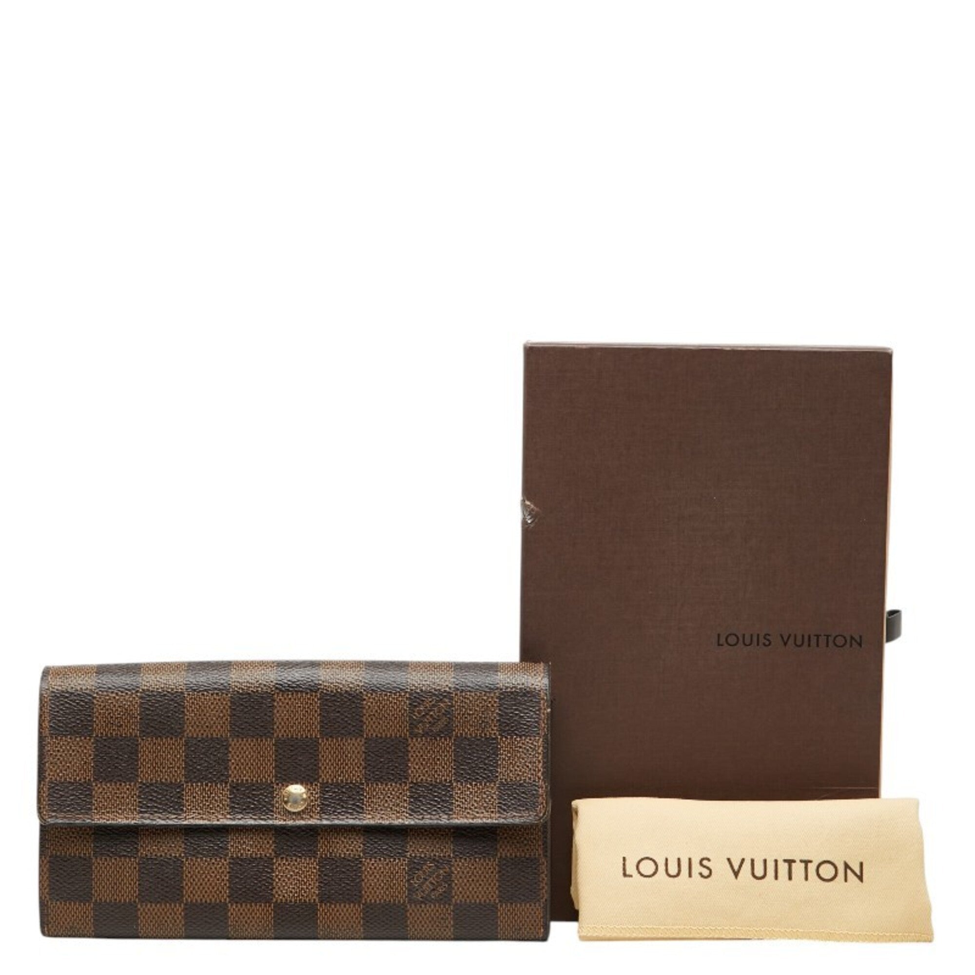 Louis Vuitton Brown Pvc Leather Long Wallet (Bi-Fold) (Pre-Owned)