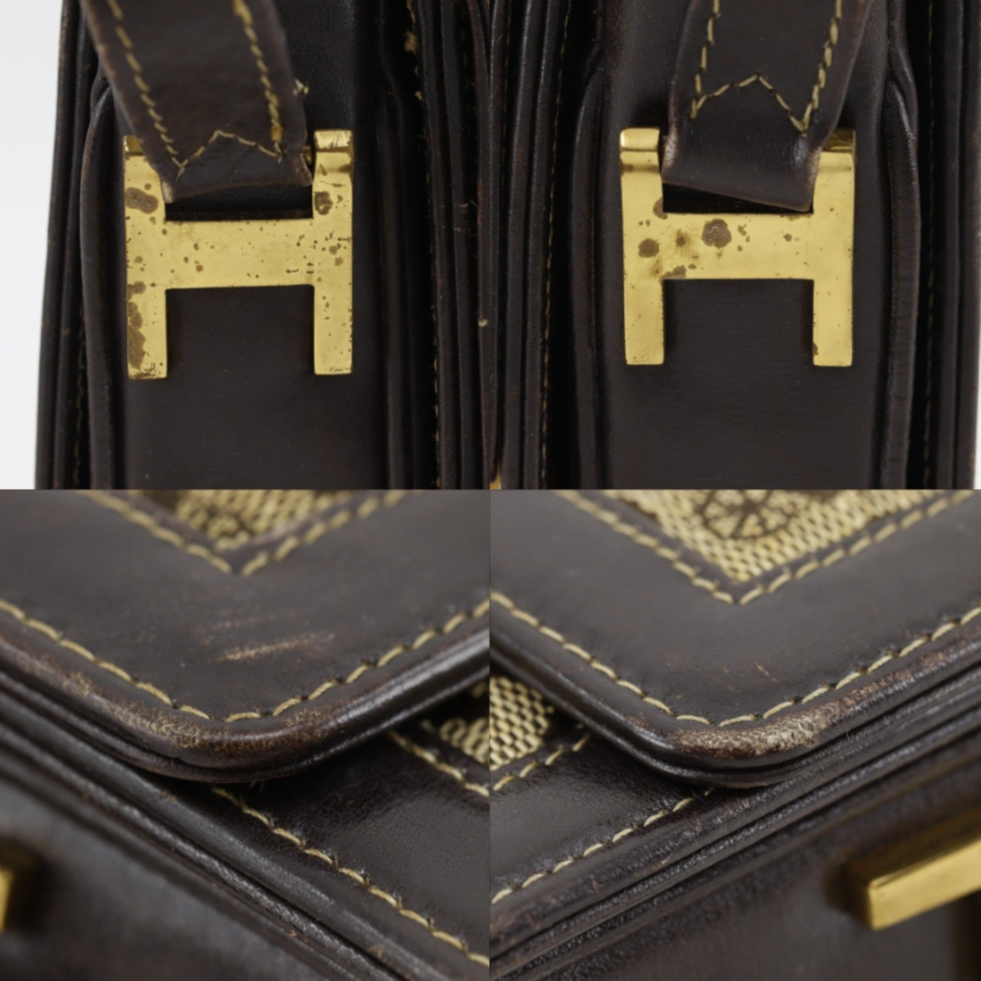 Celine Brown Canvas Shoulder Bag (Pre-Owned)