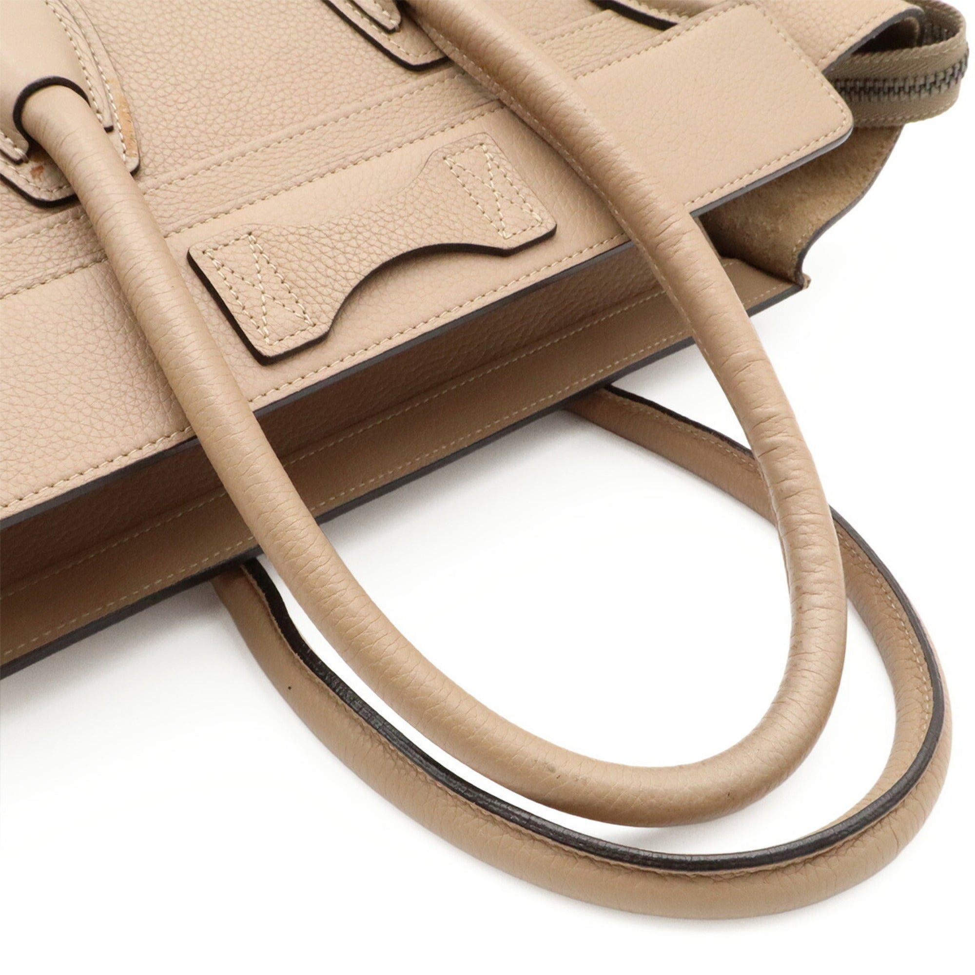 Celine Beige Leather Handbag Tote Bag (Pre-Owned)