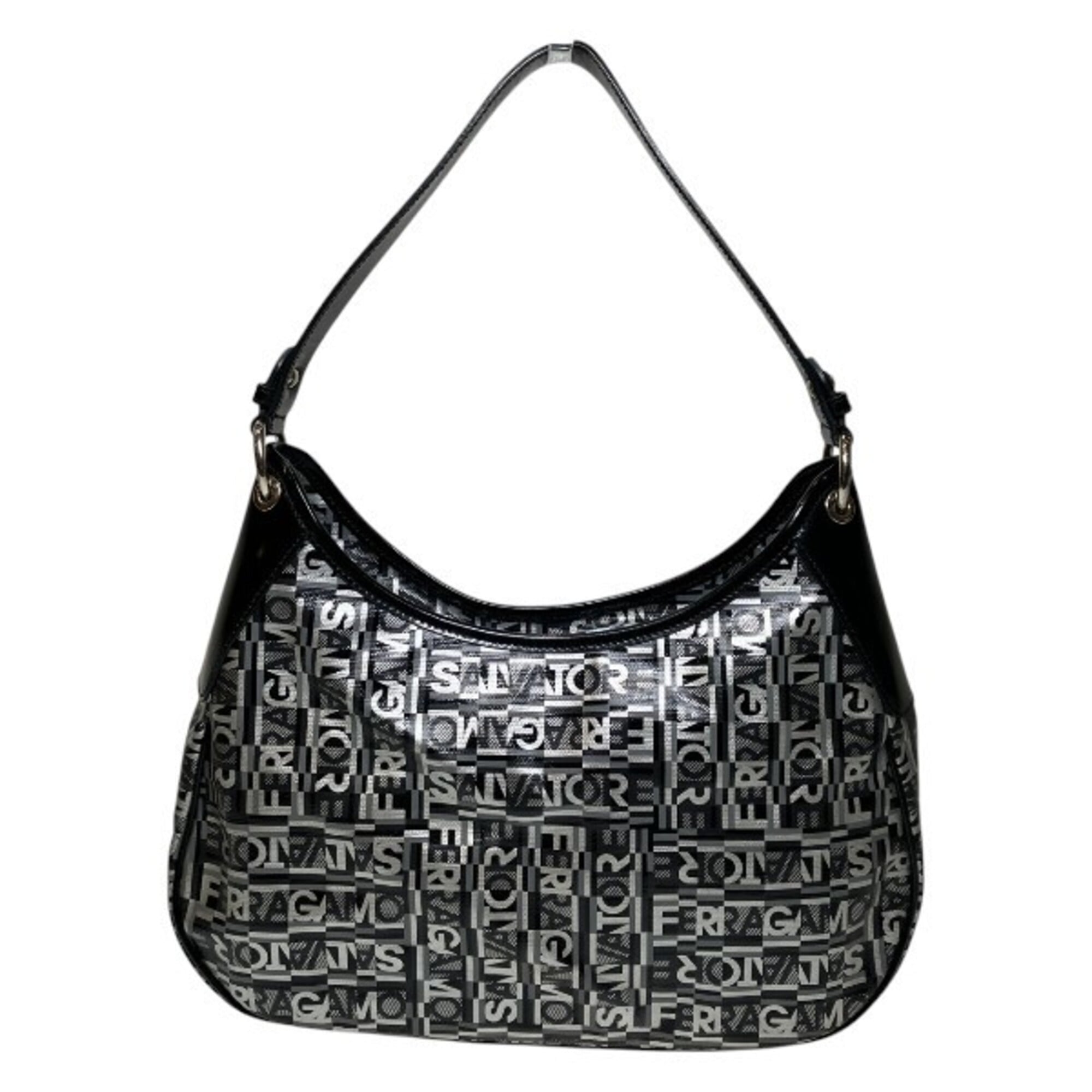 Salvatore Ferragamo Gray Pvc Leather Shoulder Bag (Pre-Owned)