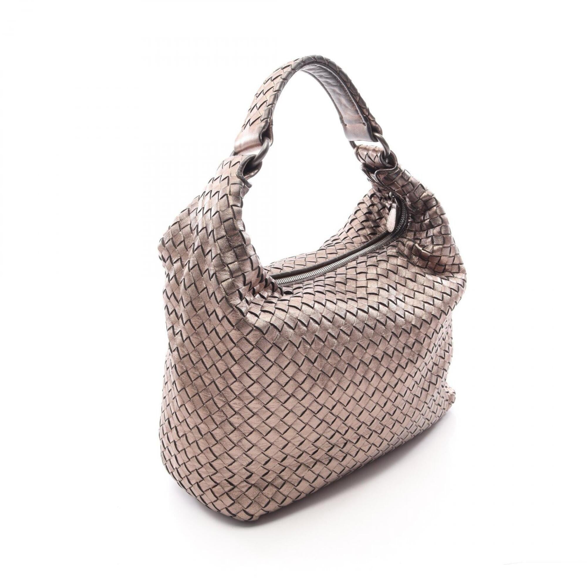 Bottega Veneta Gold Intrecciato Handbag Shoulder Bag (Pre-Owned)