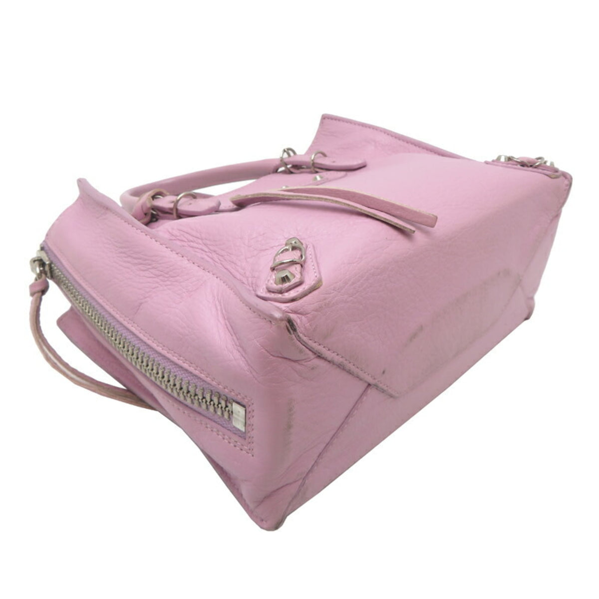Balenciaga Paper Pink Purple Leather Handbag (Pre-Owned)