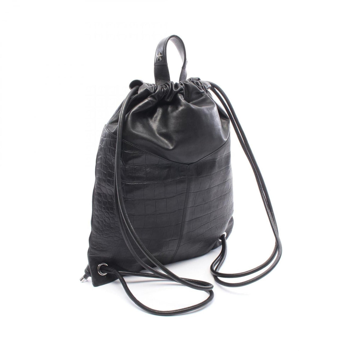 Jimmy Choo Black Leather Backpack Handbag (Pre-Owned)