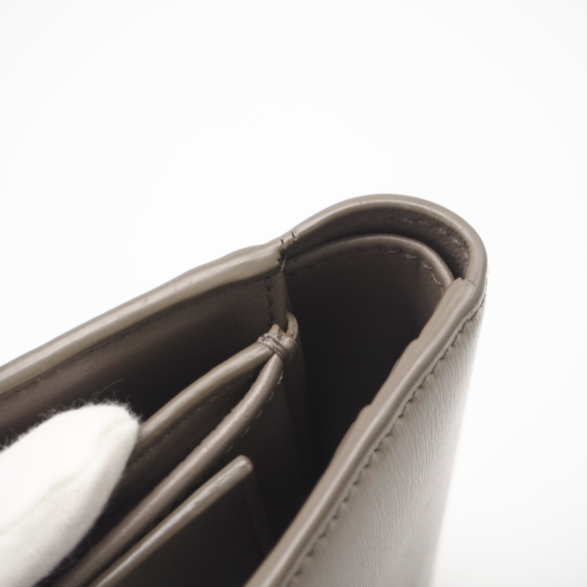 Celine Grayish Leather Wallet (Tri-Fold) (Pre-Owned)