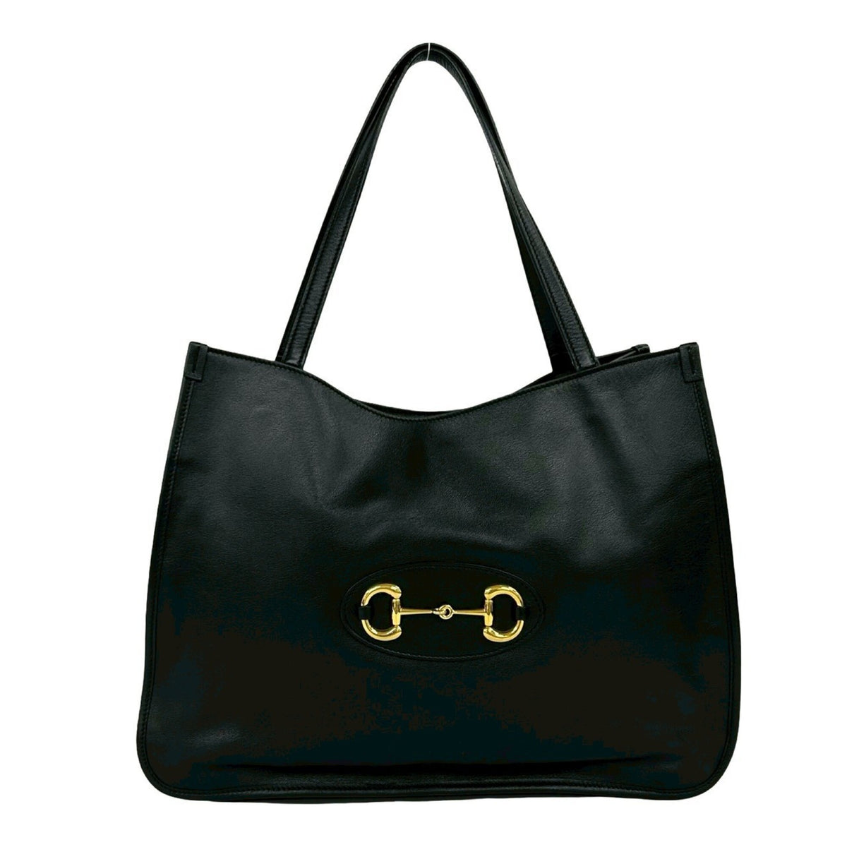 Gucci Black Leather Handbag Tote Bag (Pre-Owned)